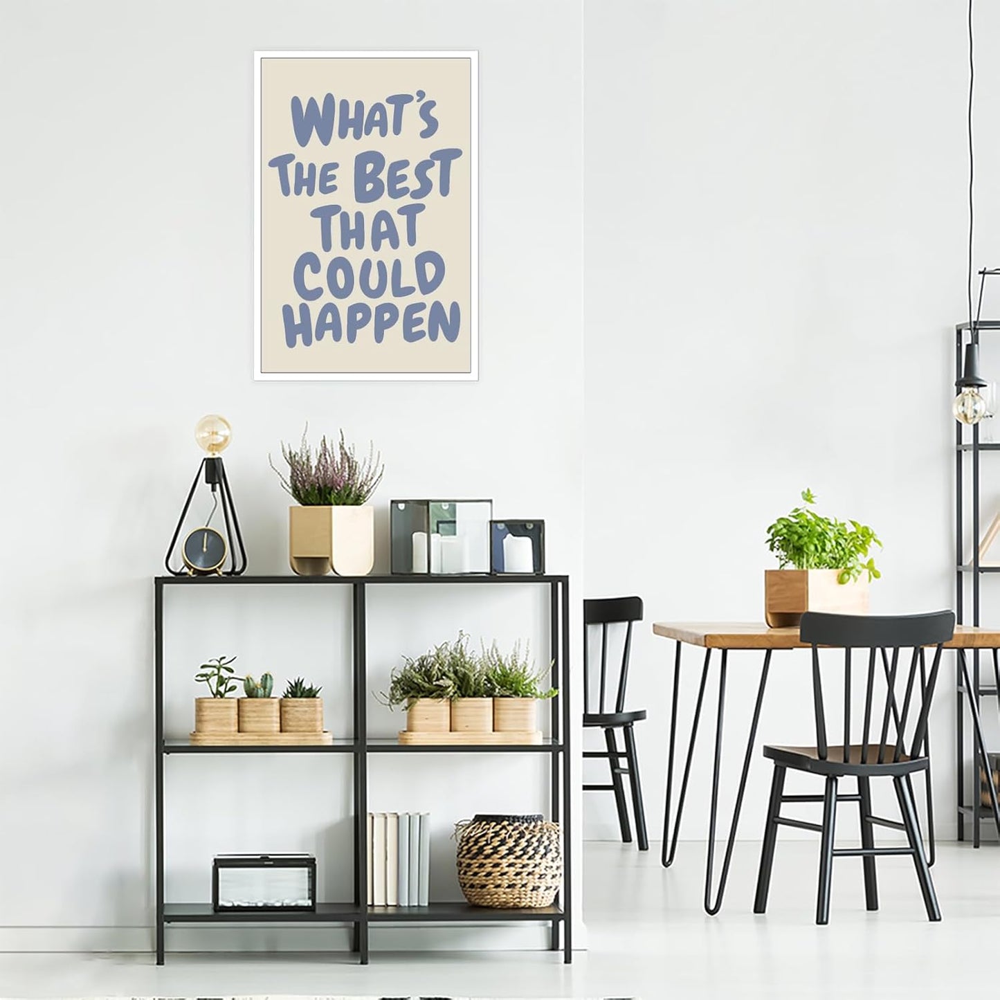What's the Best That Could Happen Canvas Print, Inspirational Quote Poster, Positive Thinking Wall Art, Modern Motivational Decor, Uplifting Home Office Artwork 12x16 in Unframed