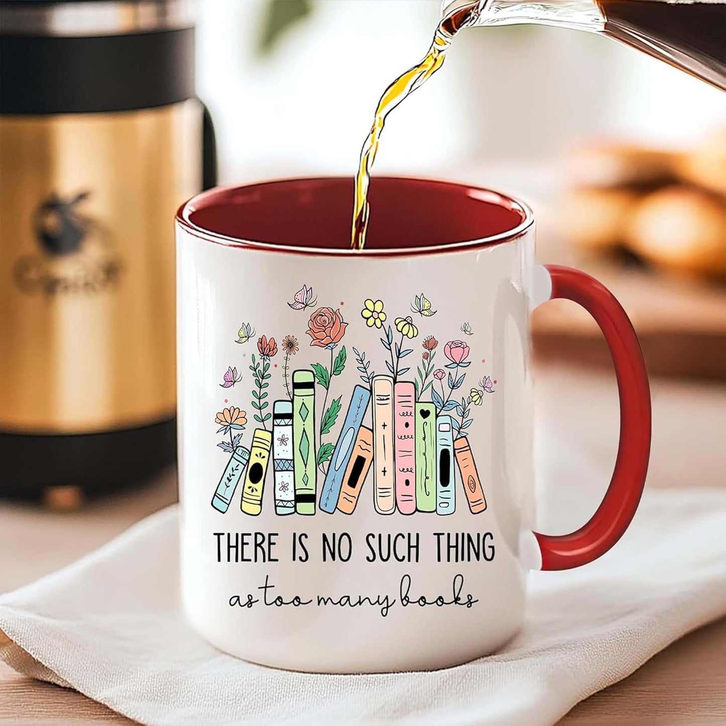 Gift For Book Lover - Books Coffee Mug - Book Lovers Gifts for Women - Gift For Librarian - Bookish Bookworm Cup - Reading Cup - Birthday Gifts For Reader, Writer