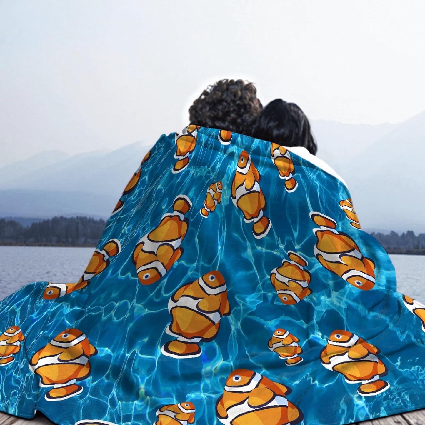 Clownfish Fleece Throw Blanket Gift Soft Warm Lightweight Blankets for Bed Sofa Couch Car 50 x 40in for Kids