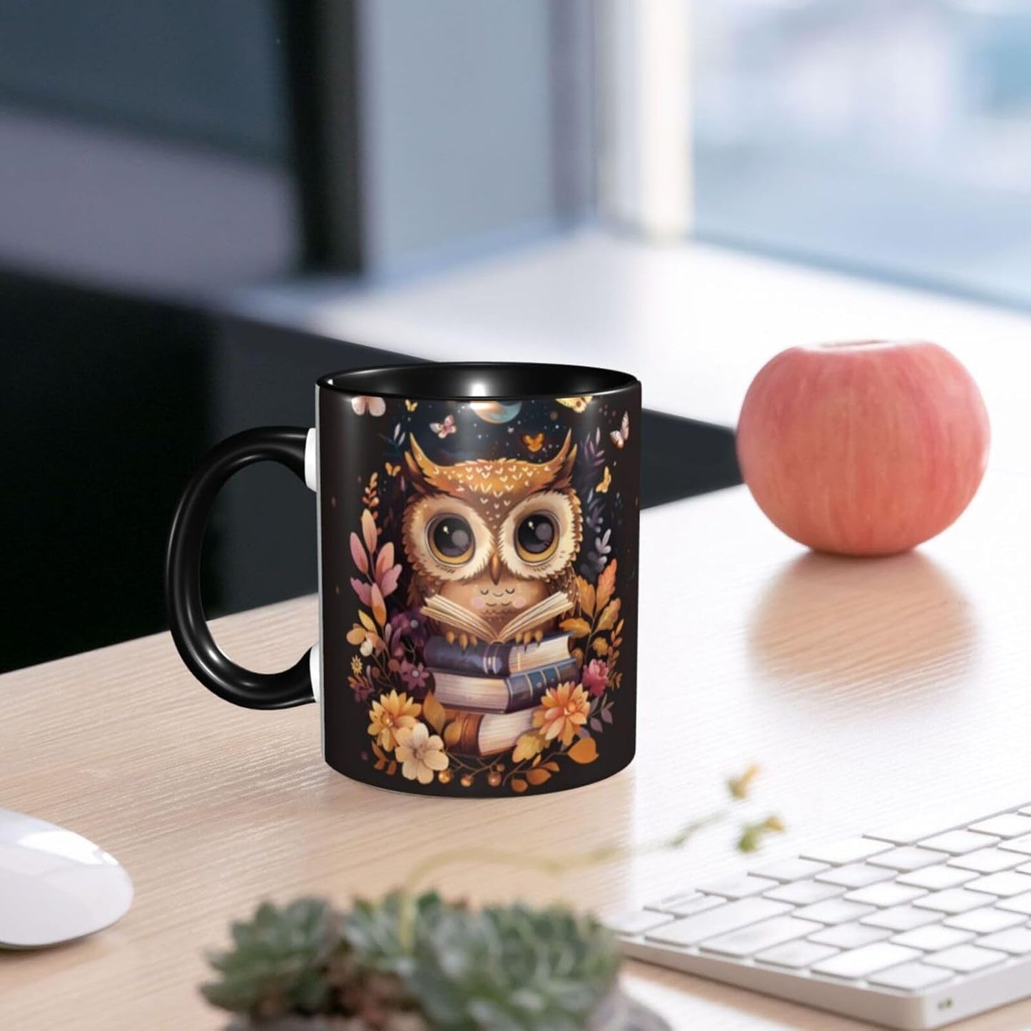 Owl Coffee Mug 11 OZ Cute Tea Cup Funny Coffee Cups for Women Microwave Safe