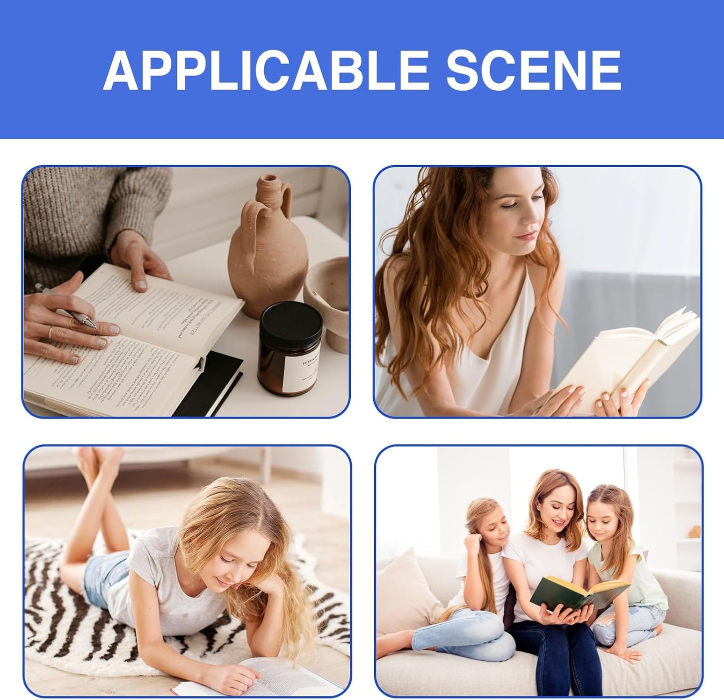 6 Pcs Automatic Bookmark, Stay in Place Silicone Book Mark Clips, Page Markers Cute Reading Accessories