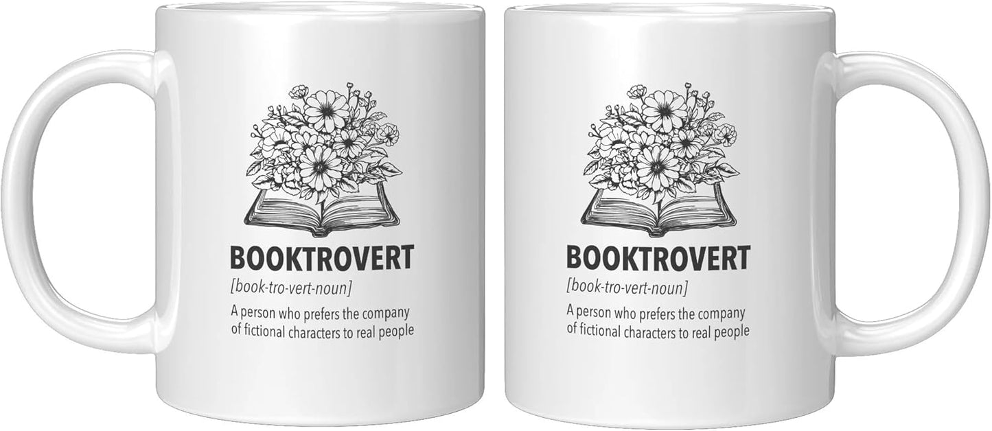Panvola Booktrovert Book Lover Gifts Definition Mug Book Readers Gifts For Women Men Sister Girlfriend Wife From Husband Boyfriend Dad Mom Funny Ceramic Mug Novelty Drinkware 11oz White