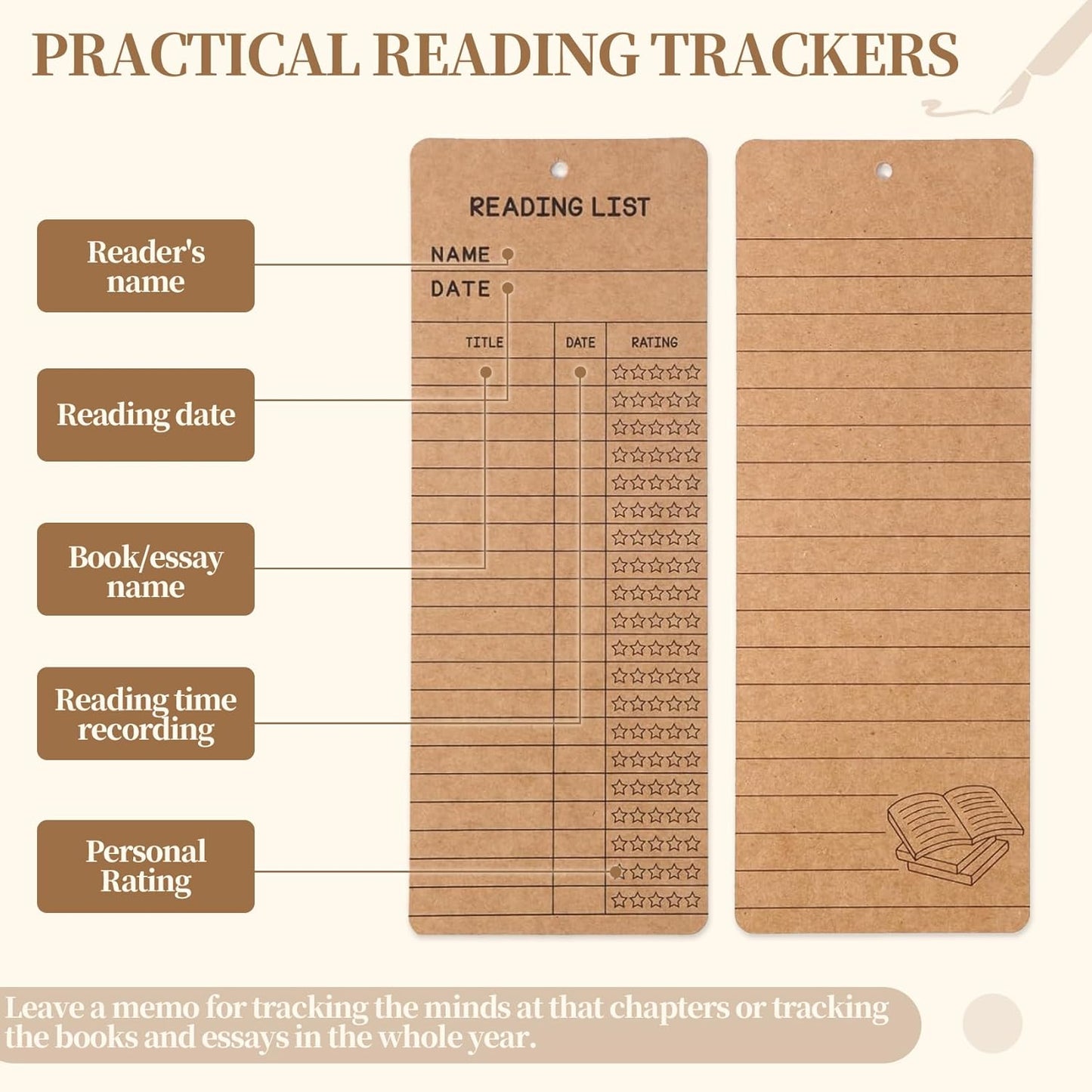 60 PCS Reading List Bookmarks with Colorful Tassels – 50 Book Tracker Bookmarks & 10 Blank White Bookmarks for Book Lovers, Students, Teachers – Graduation Gifts, Reading Log, Back-to-School Supplies