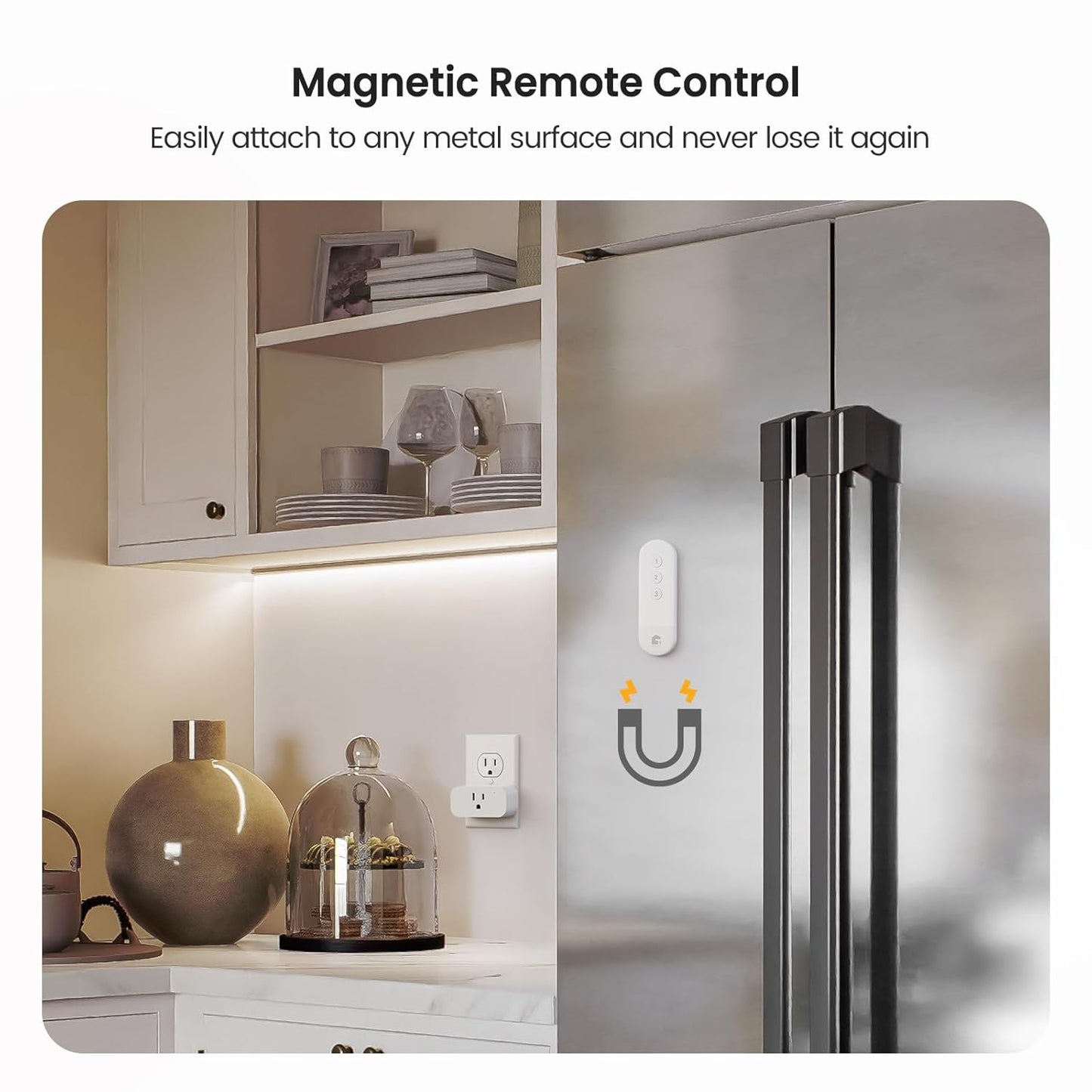 TREATLIFE 3Pack Mini Remote Control Outlet Plug with Magnetic Remote, 15A/1800W Wireless Light Switch for Lamps, Fans, Household Appliances, No Hub Required, 2 Years Warranty