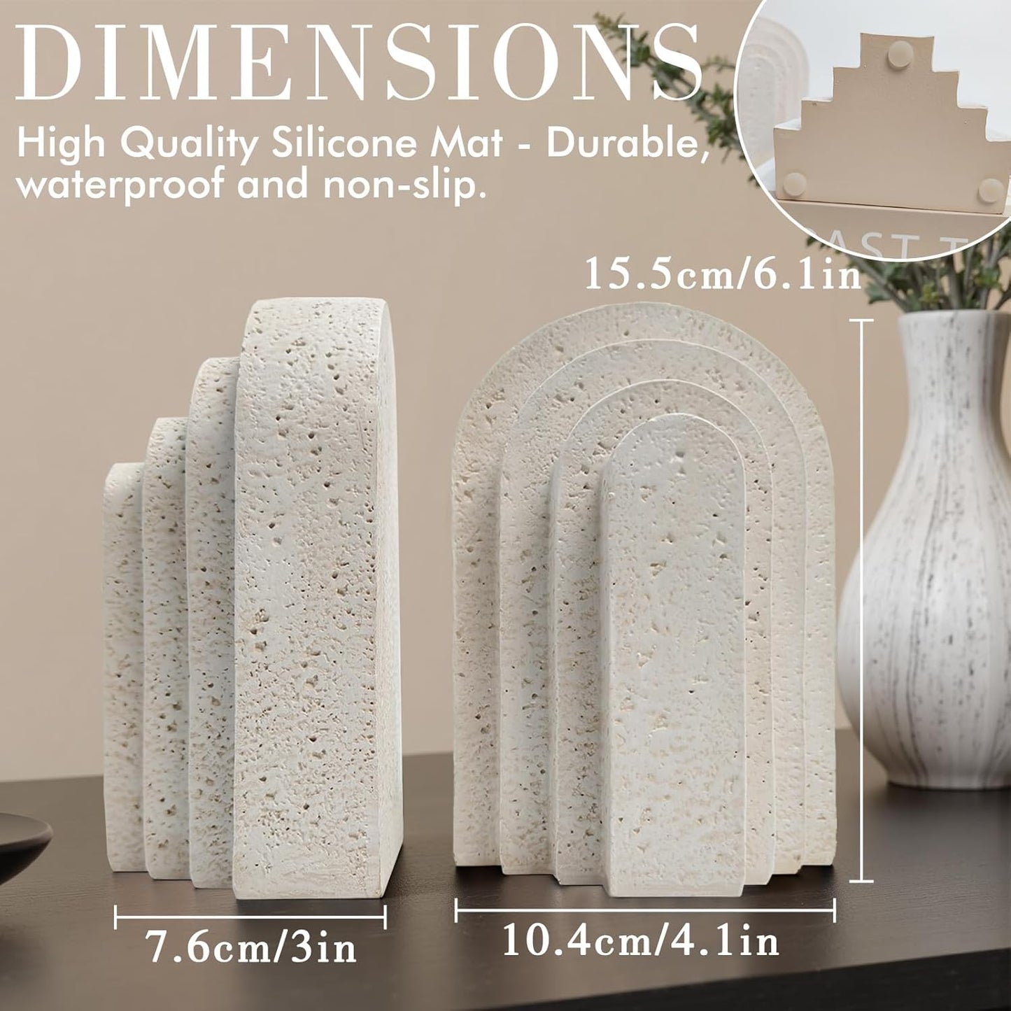 Modern Decorative Bookends for Shelves – Heavy Duty Book Ends, Stylish Bookshelf Decor, Minimalist Home Office Organizer, Functional Book Holders (Set of 2)