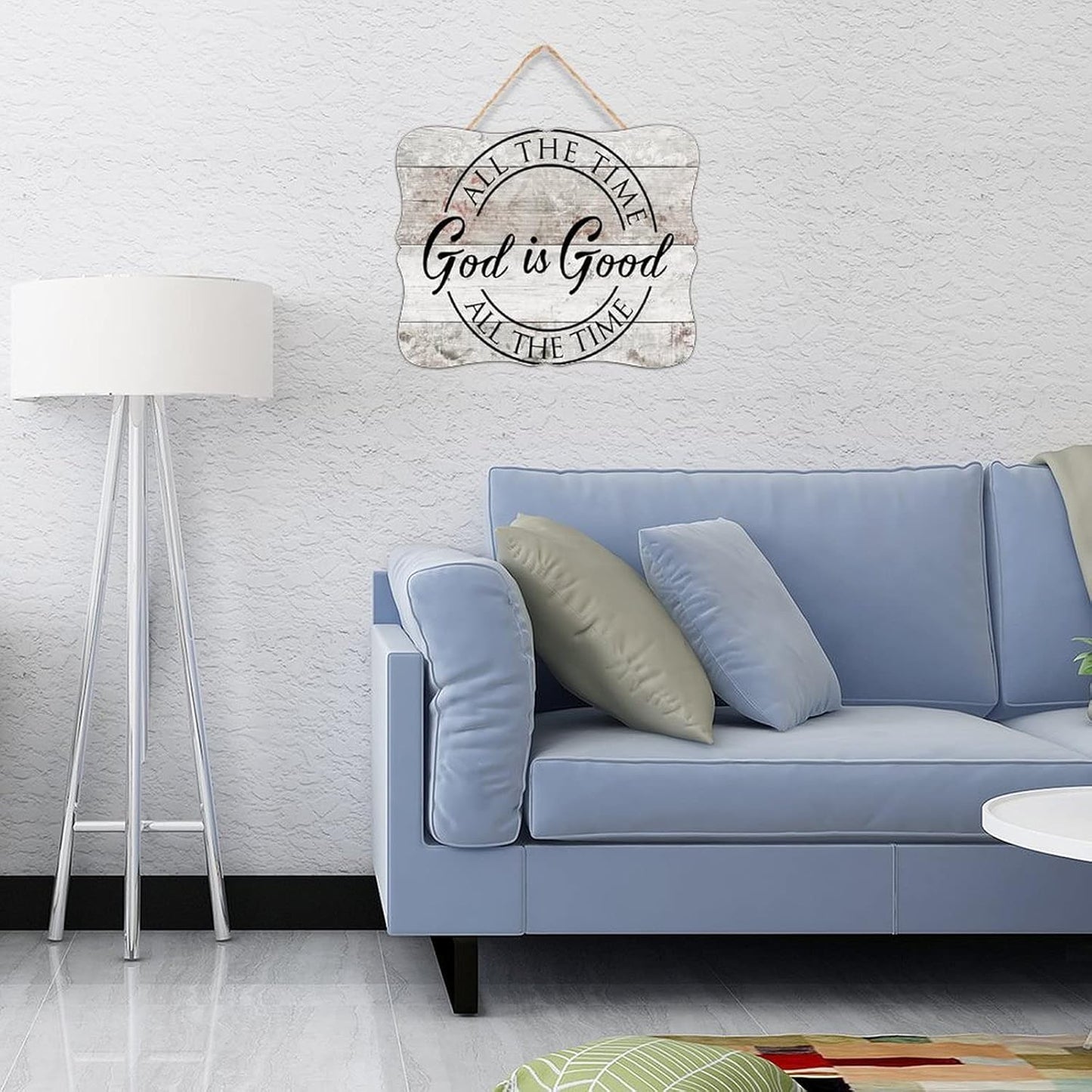 God Is Good All The Time, All The Time God Is Good, Christian Custom Hanging Wooden Sign, Personalized Door Plaque Wall Sign Hanging Art Sign Board with String for Home Farmhouse Decor 8" x 10"