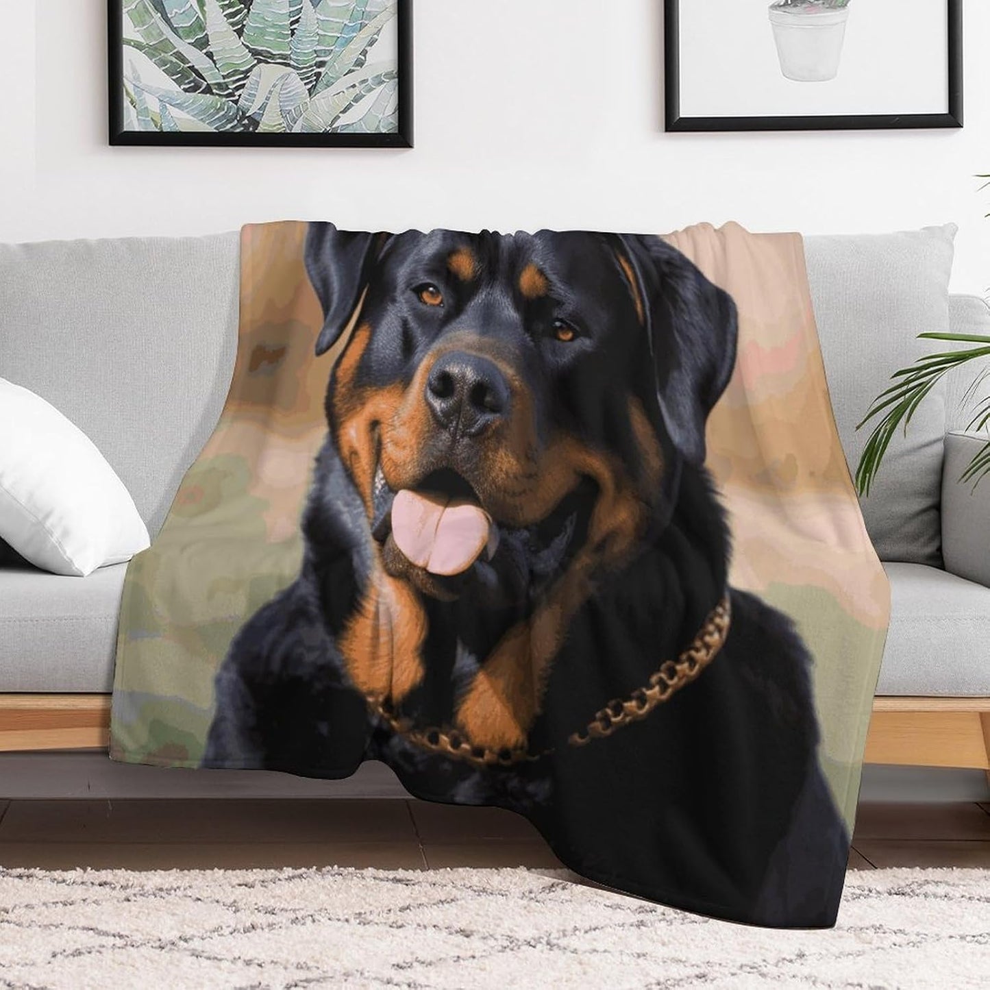 Rottweiler Dog Blanket Super Soft Lightweight Throw Blanket Cute Cozy Warm Bed Blanket Decorative Fuzzy Blanket All-Season Home Decor Gift for Sofa Couch Living Room 30"*40"（76 * 100cm）