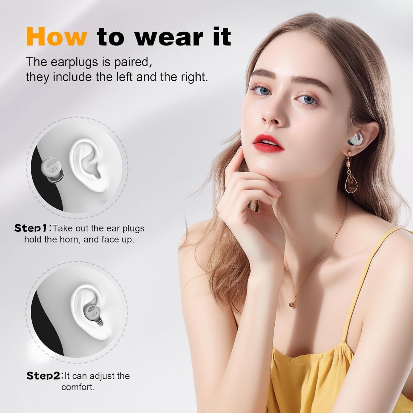 Ear Plugs for Sleeping Noise Cancelling, 36dB Noise Reduction Earplugs, Silicone Reusable Hearing Protection Ear Plug, Waterproof Earplug Suitable for Sleeping (Black,1 Pair)