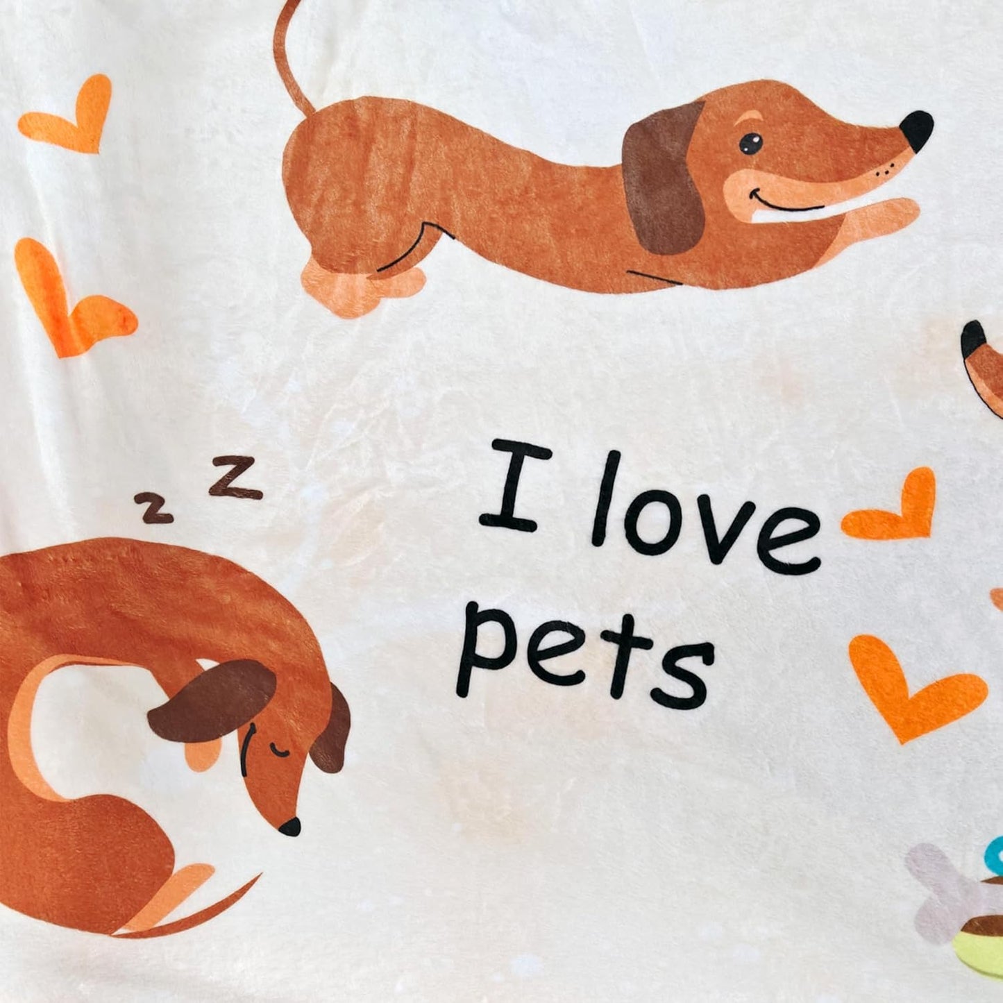 Dachshund Blankets, Weiner Dog Blanket, I Love Dachshunds Blanket for Adults Super Soft Dachshund Gifts for Dog Lovers (Dachshund 6, 47"x 60")