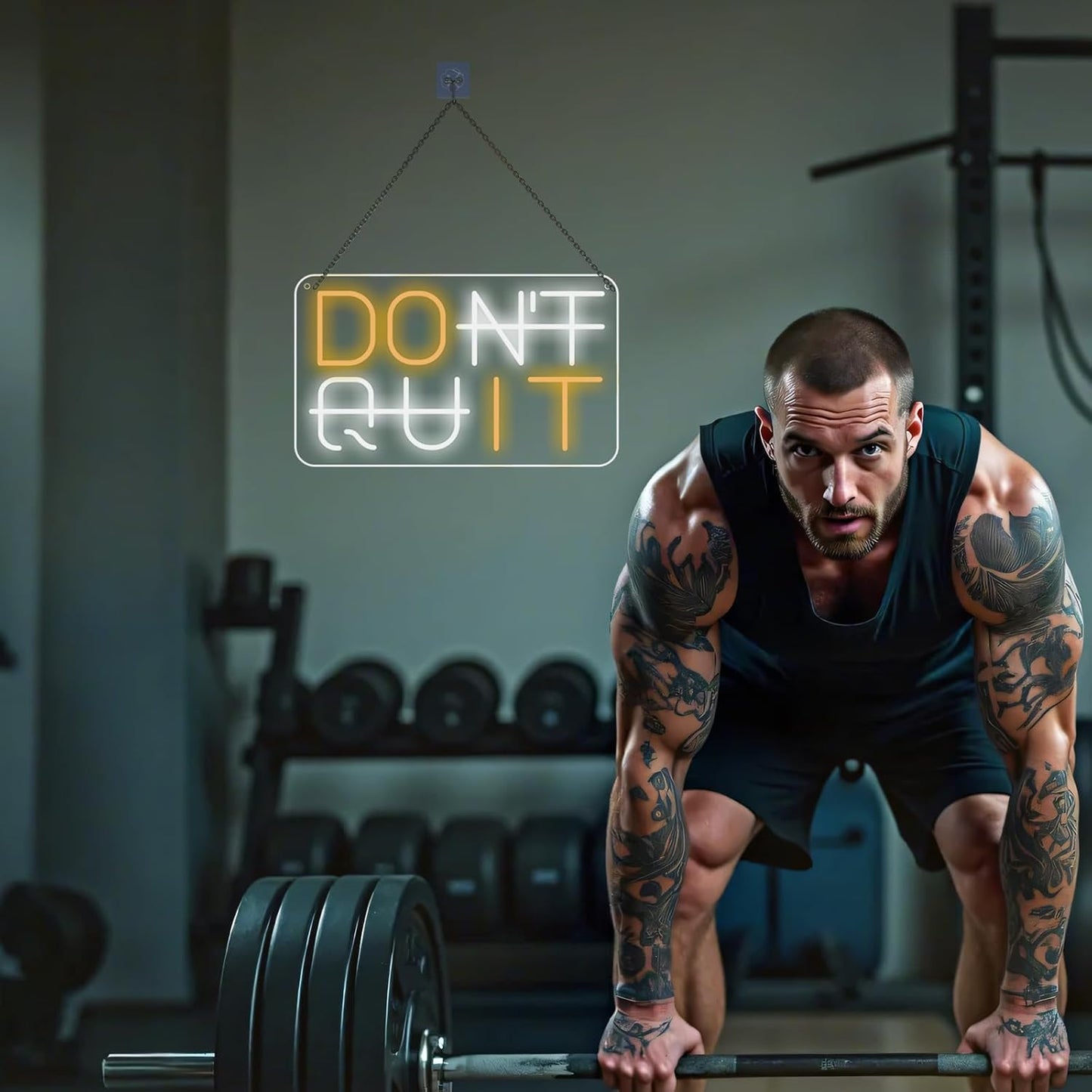 Don't Quit LED Neon Sign - Neon Signs for Wall Decor - Motivational Gym Neon Sign and Gym Wall Art for Home Gym - for Office Room, Gym Room, Man Cave, Gamer Room