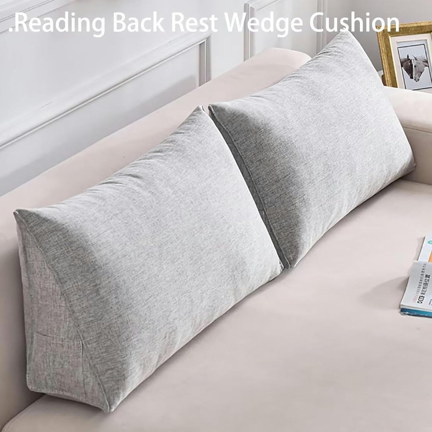 Daybed Pillow Wedge Headboard Pillow Triangular Rest Wedge Reading Pillows for Sofa Bed Support Bolster Upholstered Backrest Positioning Lumbar Cushion