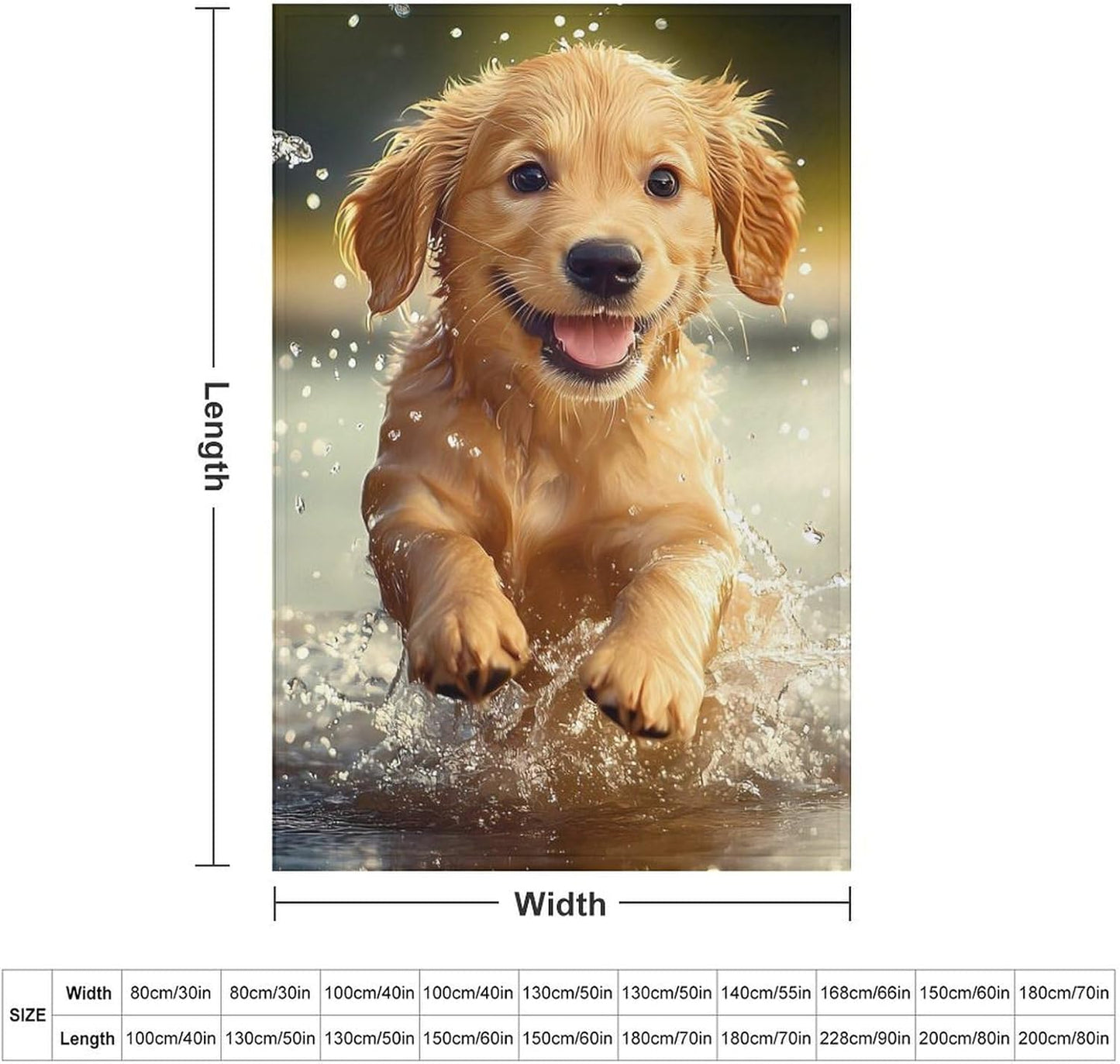 Dog Retriever Animals Throw Blanket for Couch Bed Plush Cozy Fuzzy Flannel Blanket for All Season 40"x60"