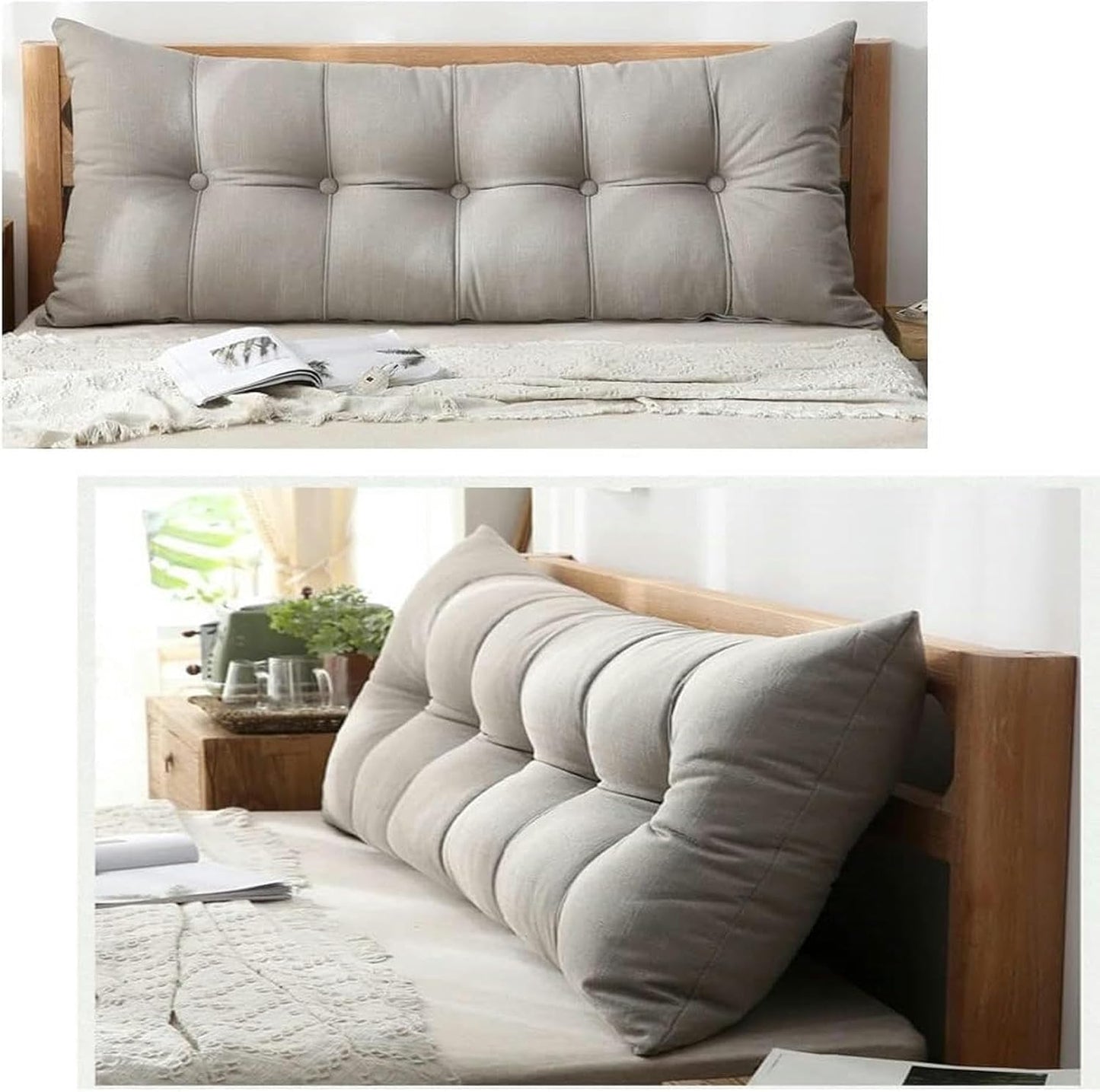Headboard Pillow Bedside Cushion Reading Pillow Bolster Backrest Positioning Support Pillow for Sofa Bed with Removable Cover Bedside Cushion Reading Wedge Pillow headboard-1