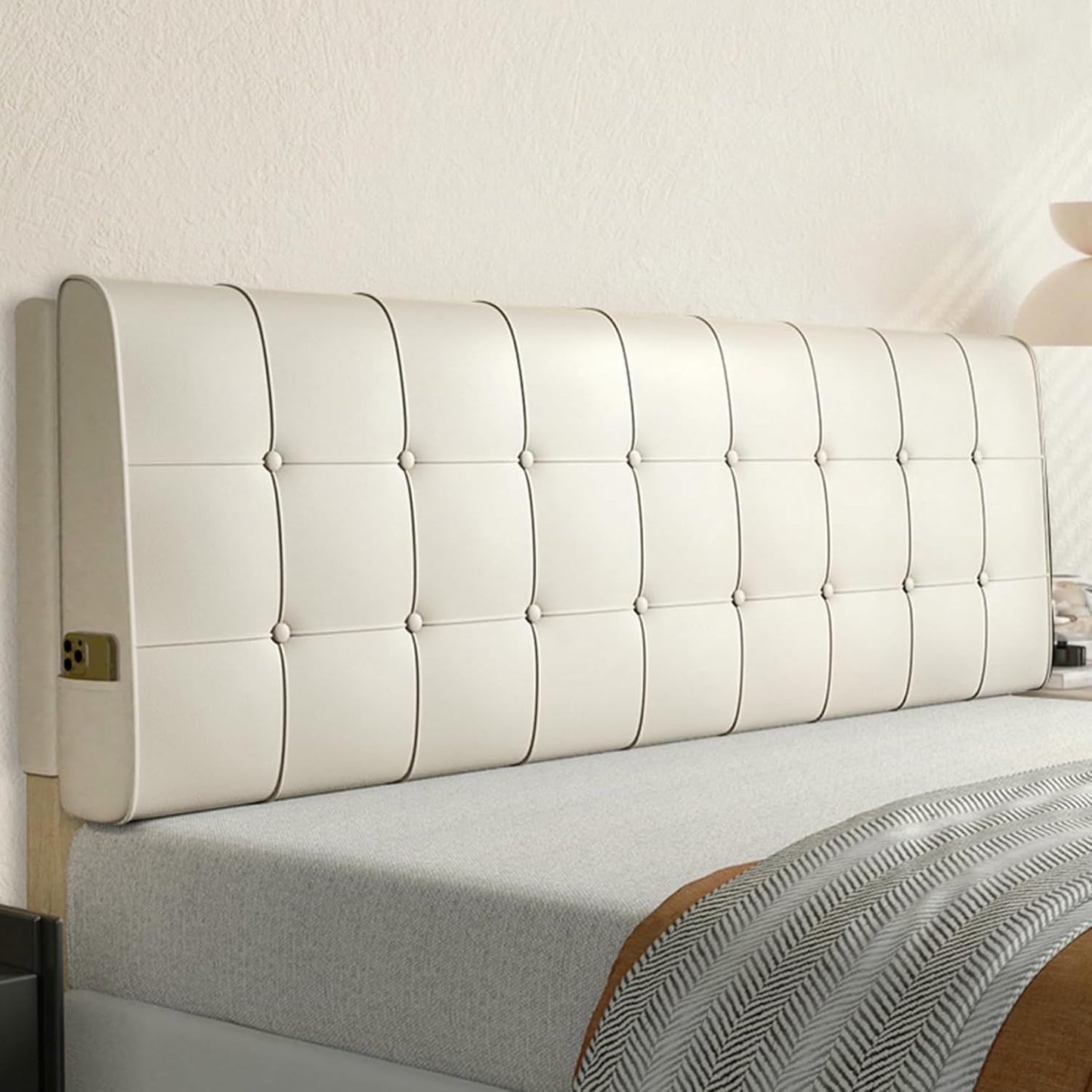 Bedside Cushion Large Bed Backrest Headboard Pillow Wedge Lumbar Support Upholstered Faux Leather Reading Pillow Removable Daybed Bunk Bed Bolster,Pink,Paste/71x23x4In