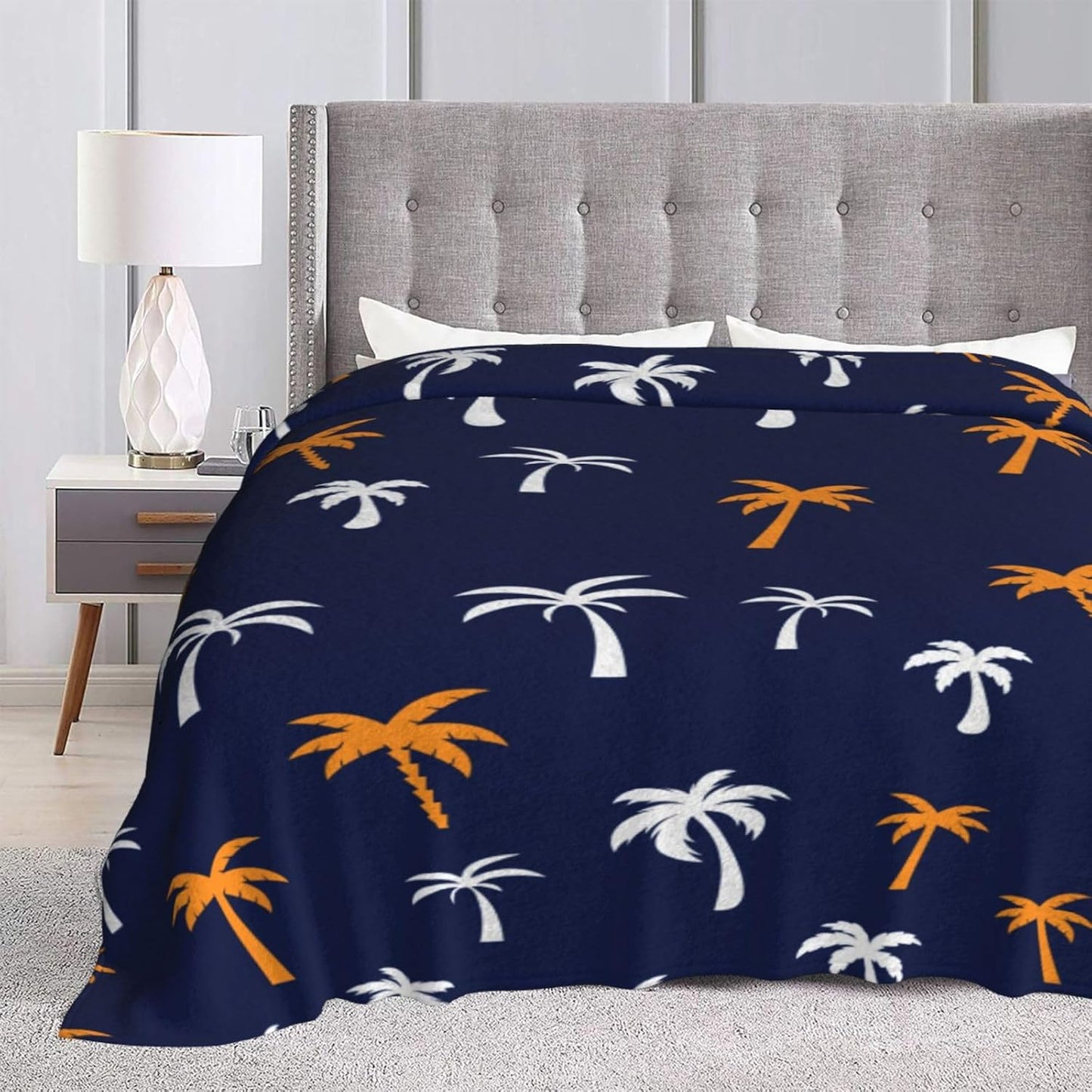 Coconut Palm Tree Throw Blankets All Season Ultra Soft Warm Summer Tropical Theme Fleece Blanket for Home Bed Sofa Couch Chair Outdoor Travel Camping 40x30 Inch