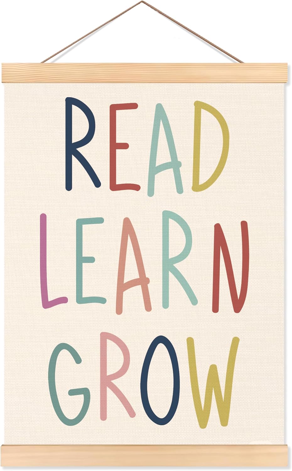 ROXMART Boho Classroom Educational Poster Hanger Frame, Reading Corner Nook Library Decor, Read Learn Grow Bookish Wall Art Prints Decor for Toddler Kids Room Nursery Playroom, 12x16 Inch