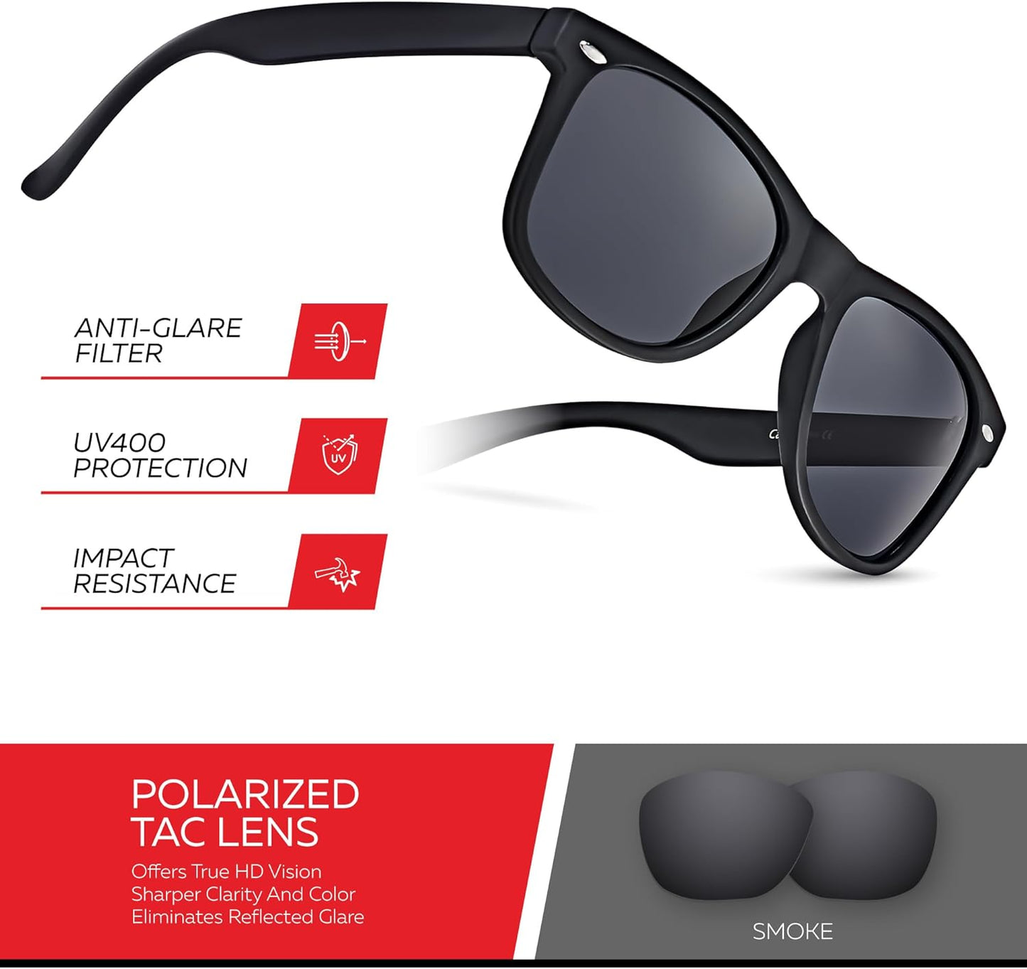 Retro Rewind Polarized Sunglasses for Men and Women - UV Protection Classic Sun Glasses