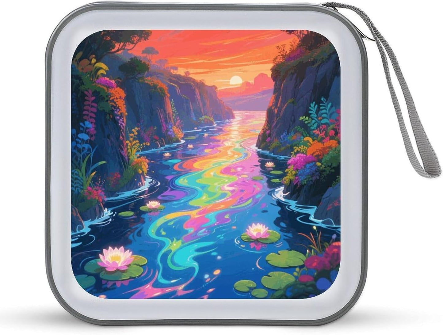 Shining River CD Case Portable Zipper CD Case 40 Capacity Hard Plastic DVD Cases Holder Large Storage Disc Wallet Bag for Car Home Travel DVD Collection Bag