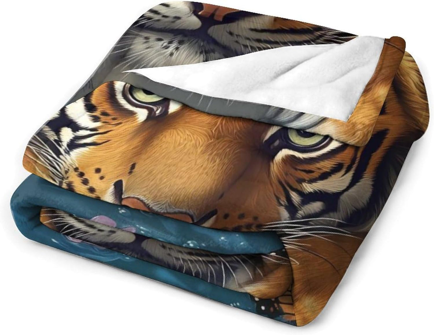 Funny Bathroom Tiger in Bathtub Throw Blanket for Couch Bed Plush Cozy Fuzzy Flannel Blanket for All Season 66"x90"