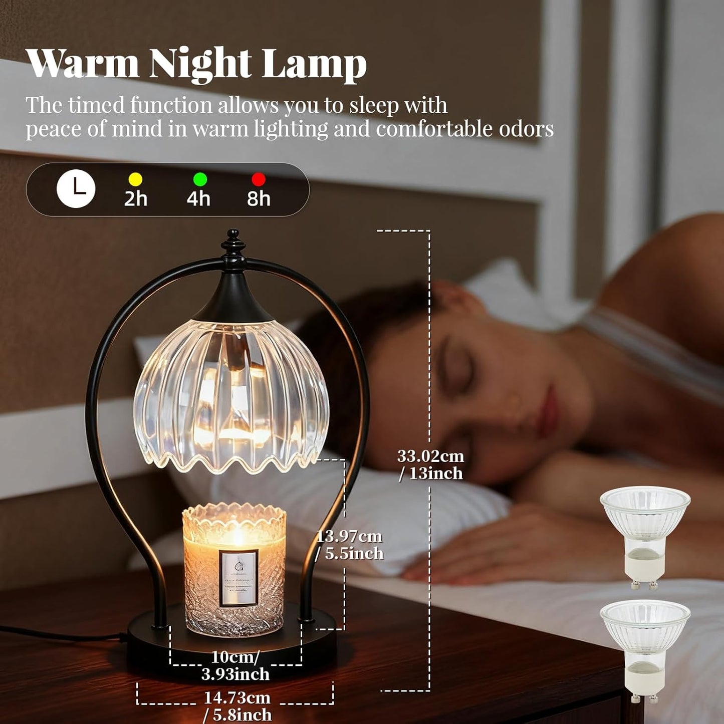 Candle Warmer Lamp with Timer Dimmer - Candle Warmer for Jar Candles - Plug in Wax Melt Warmer Unique Birthday Gifts for Women Mom House Warming Gifts New Home Room Decor