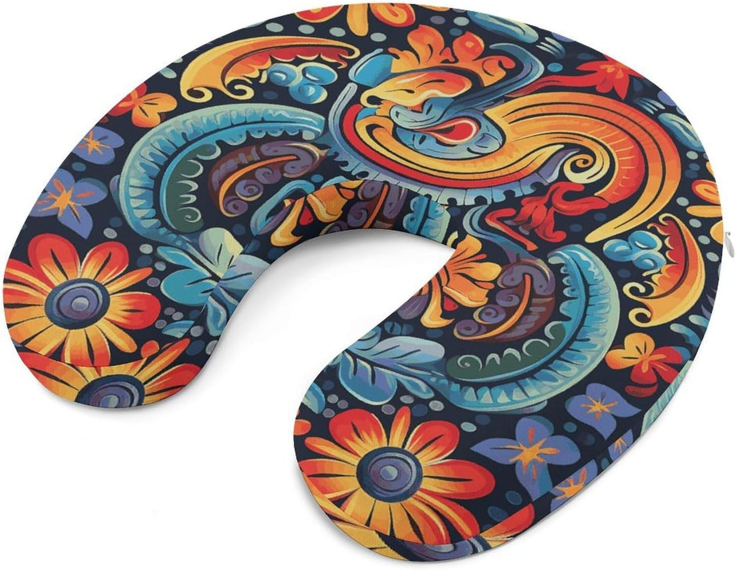 Mexican Neck Pillow Memory Foam U Shaped Pillows Portable Pillows for Shoulder Travel Head Support Pillow with Concealed Zipper for Airplane Car Home Office