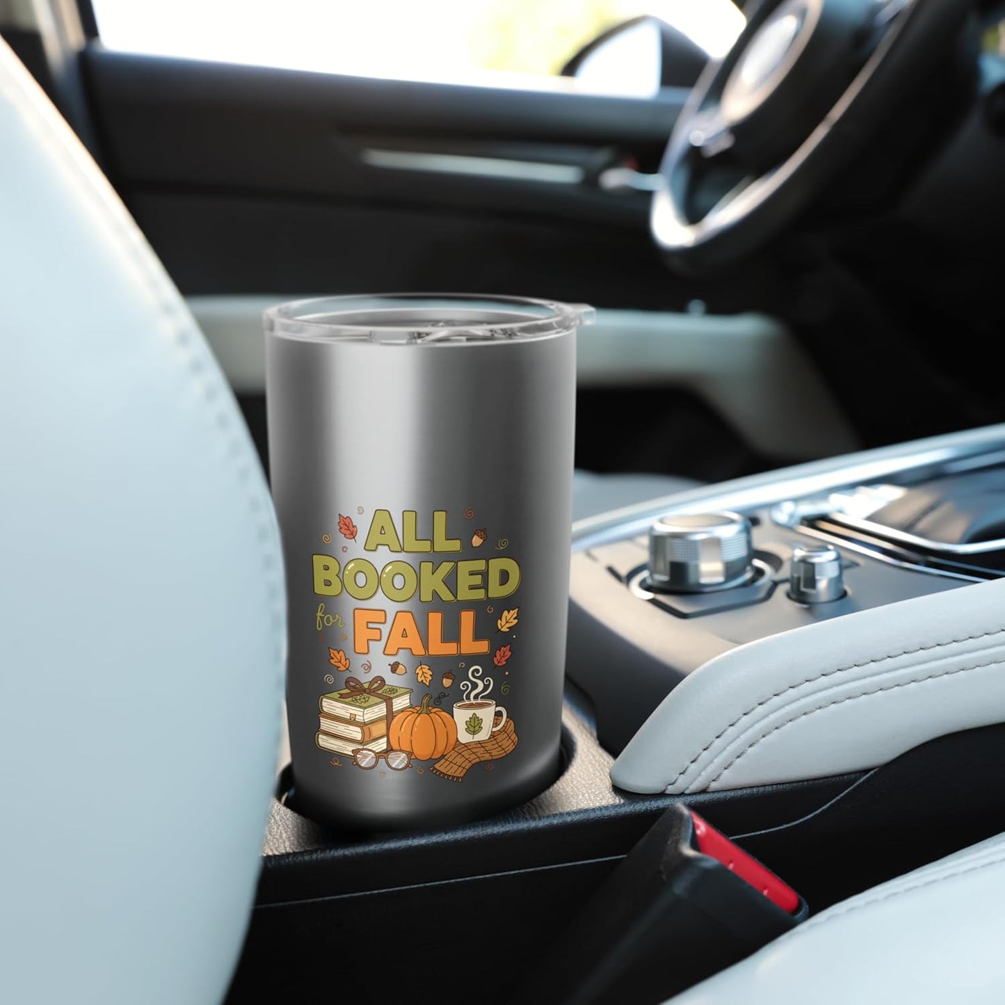 All Booked For Fall Reading Pumpkin Coffee Cozy Autumn Stainless Steel Insulated Tumbler