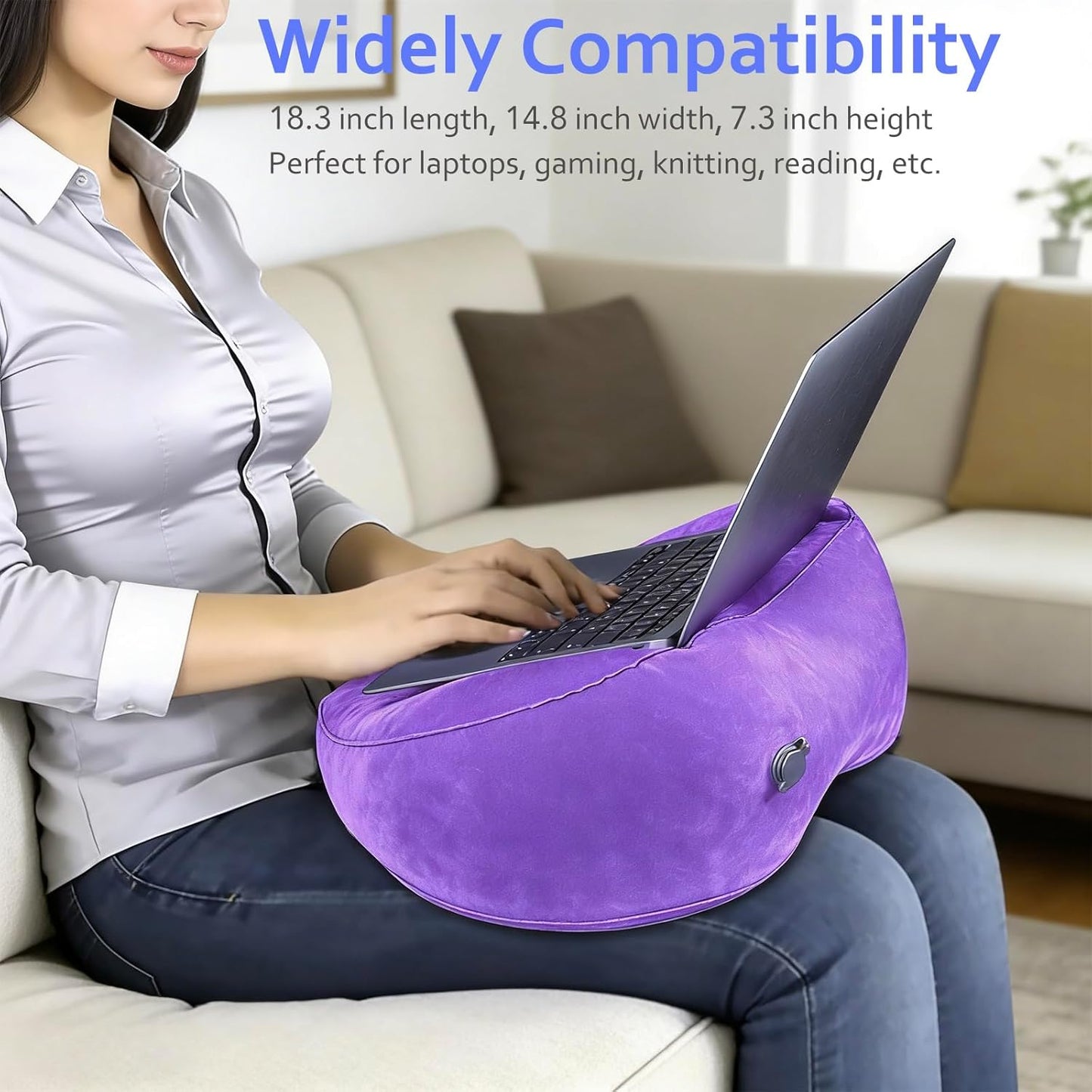 Inflatable Acid Reflux Pillow, Portable Pillow Wedges for Sleeping, Lap Desk Gaming Pillows for Travel, Multi-Functional Wedge Yoga Pillow for Reading, Laptop, Crocheting, Body Positioners