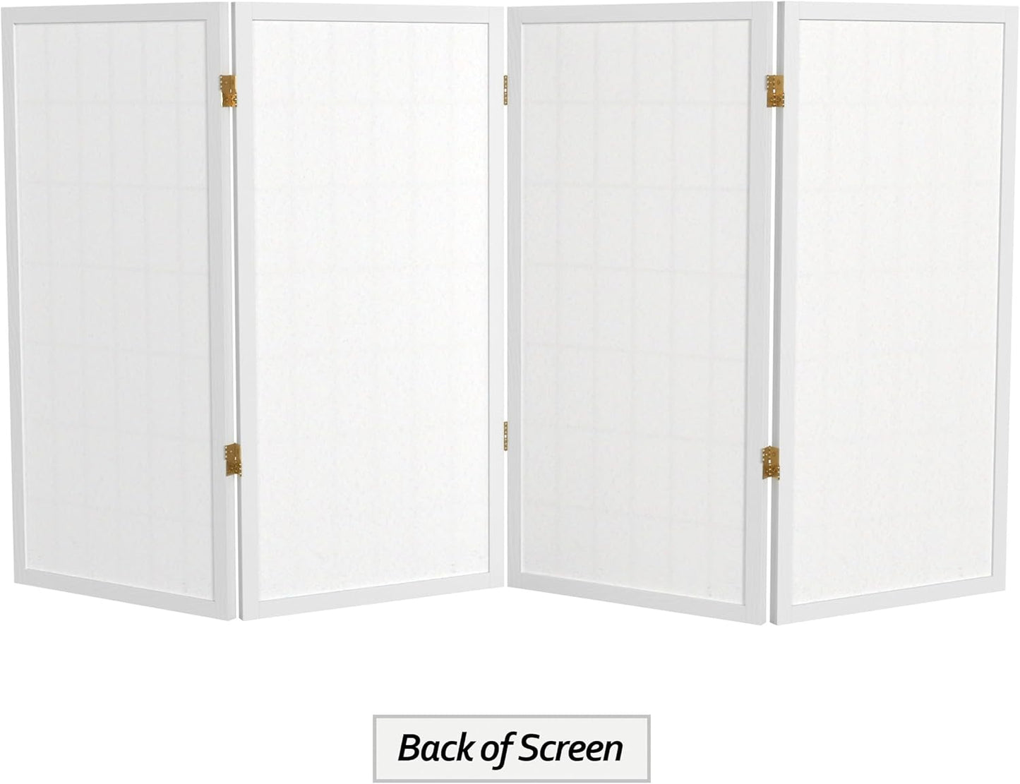 3 ft. Short Window Pane Shoji Screen - White - 4 Panels