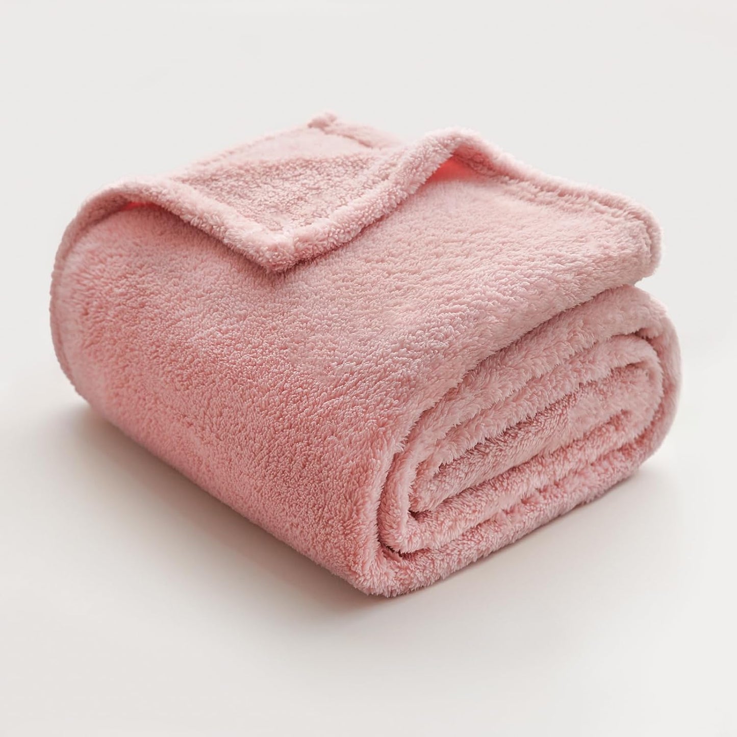 Sherpa Throw Blanket for Bed, Super Soft Cozy Fuzzy Plush Blankets for Winter, Reversible Thick Warm Blanket for Bed, Couch, Living Room, Pink, Twin Size 60"x 80"