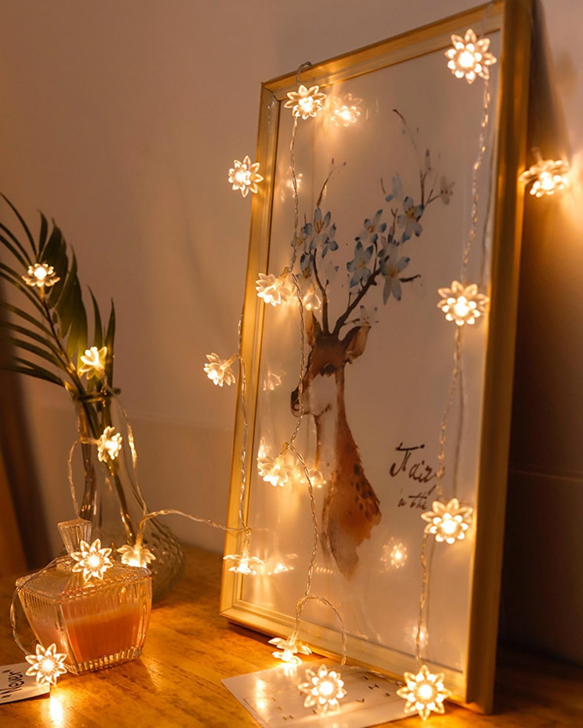 59 Ft 100 LED Flower Fairy Lights with Remote Timer, Plug in Connectable Twinkle Lights with Soft Flowers for Bedroom Wedding Dorm Indoor Outdoor Decor, Warm White