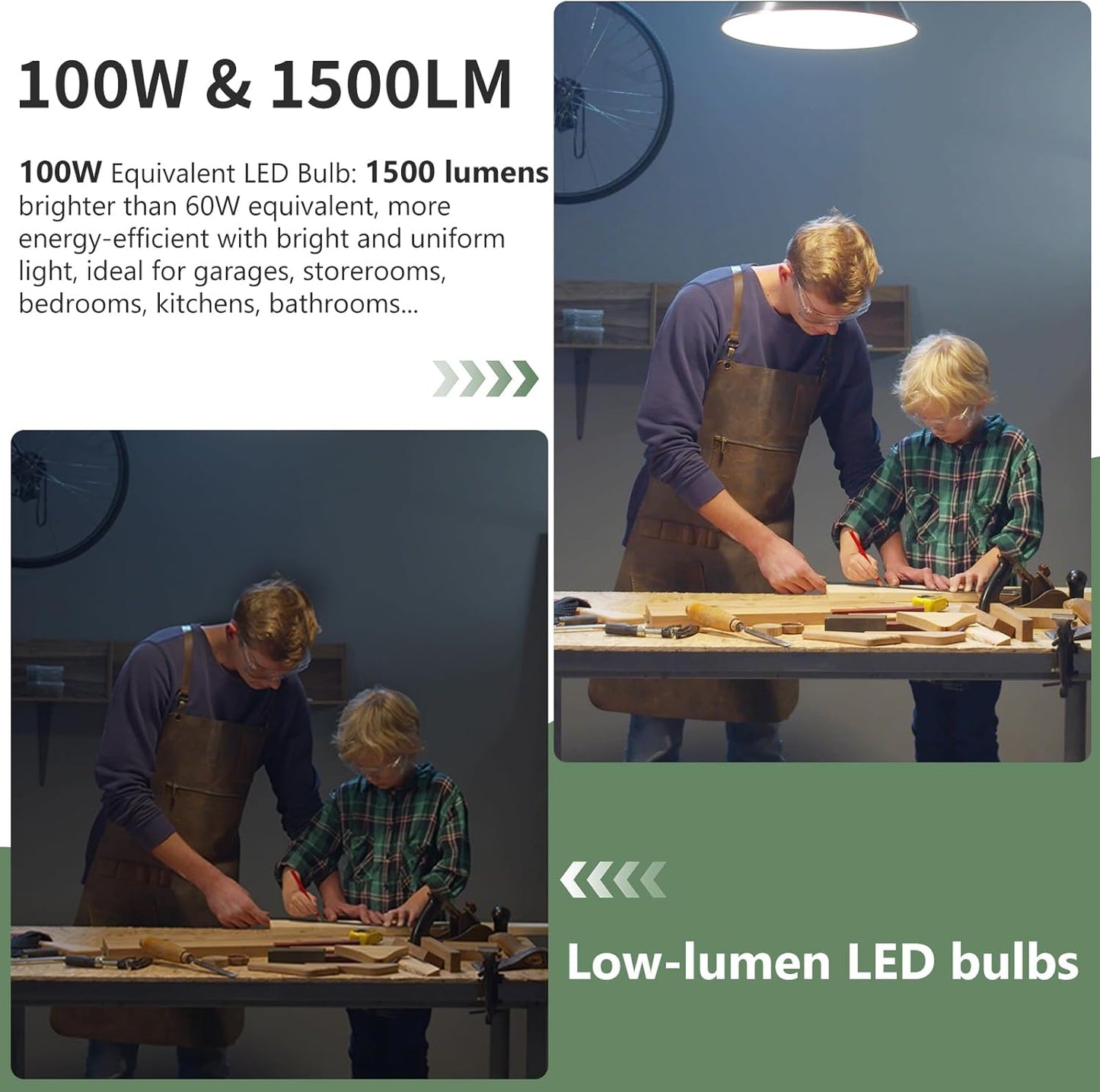 6-Packs A19 LED Light Bulbs,100 Watt Equivalent Daylight 5000K Bright Bulbs Efficient 13W,1500 Lumens E26 Base, Non-Dimmable, 15000-Hour Lifespan for Bedroom, Living Room, Office