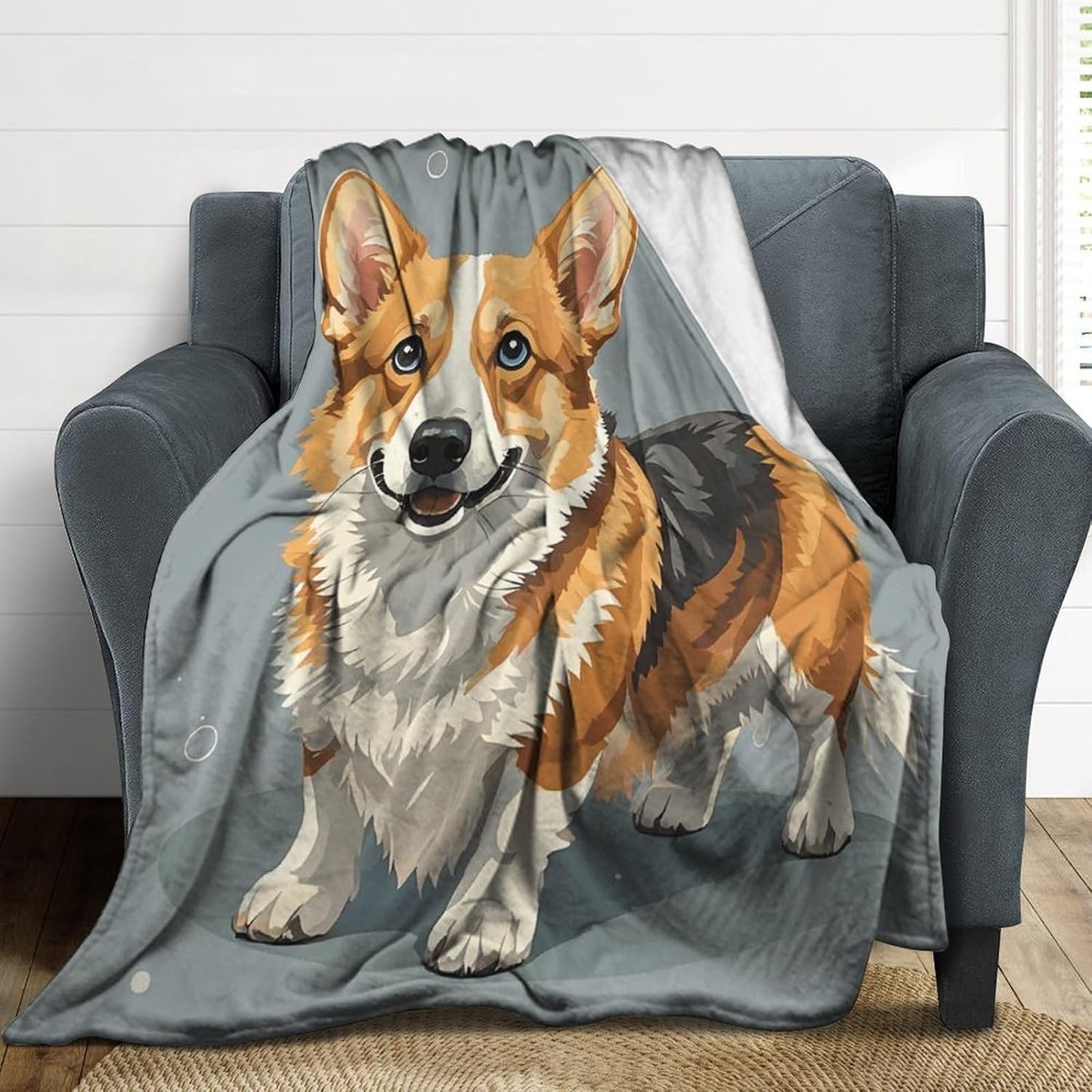 Corgi Pattern Corgi Pattern Blanket Super Soft Lightweight Throw Blanket Cute Cozy Warm Bed Blanket Decorative Fuzzy Blanket All-Season Home Decor Gift for Sofa Couch Living Room 60"*80"（150 * 200cm）