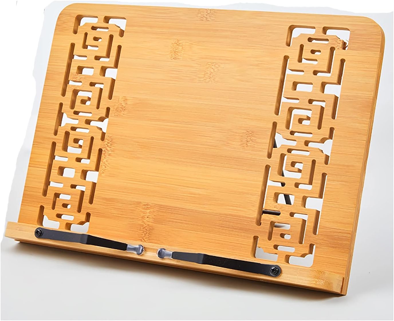 Book Stand Cookbook Holder Stand Adjustable Textbook Recipe Document Tablet Display Stand Foldable Tray Elegant Hollow Pattern Gift (Size : L) ()