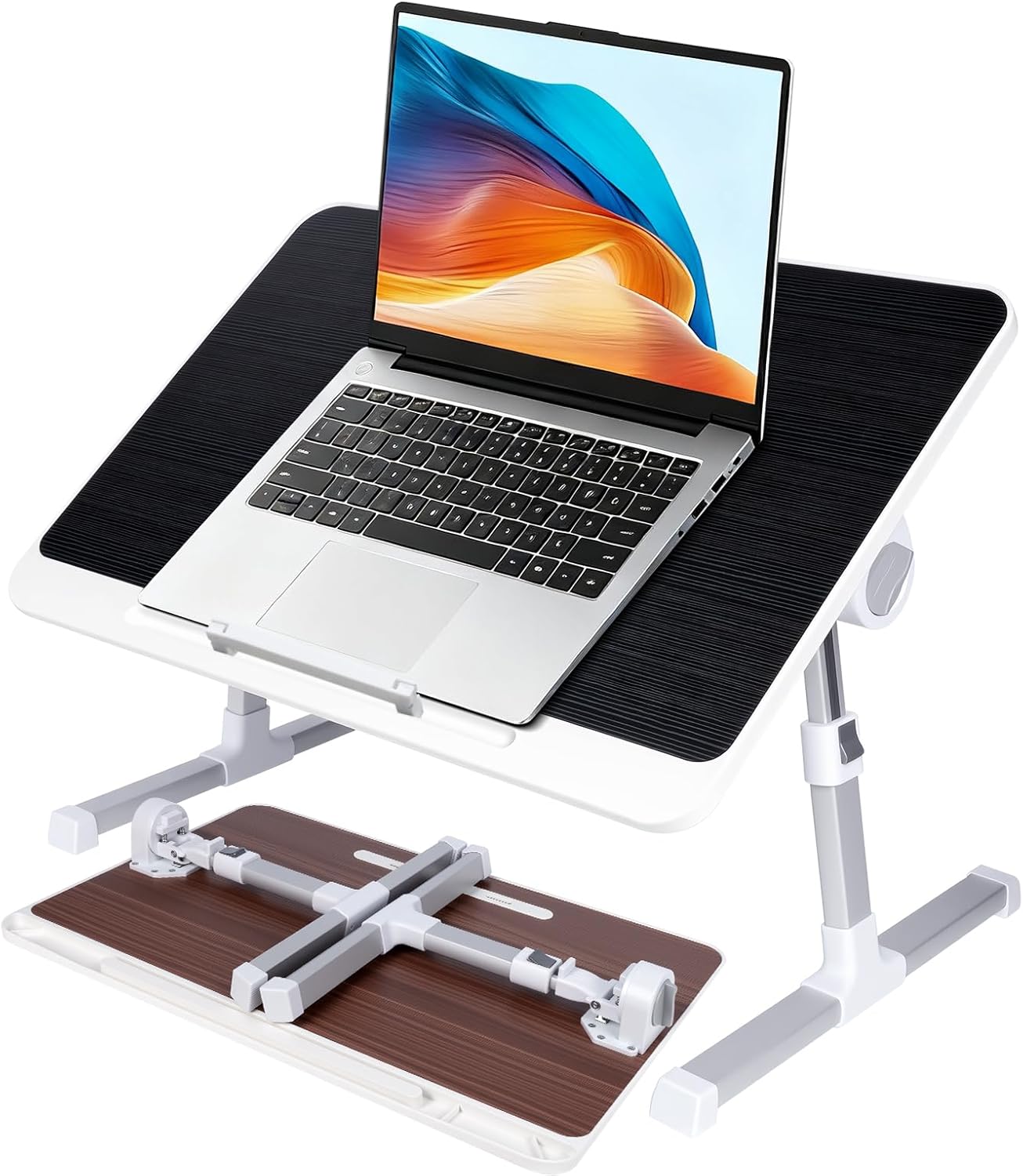 Laptop Desk for Bed, Adjustable Laptop Table, Foldable and Portable Bed Tray Table for Sofa Office Floor, Large Size