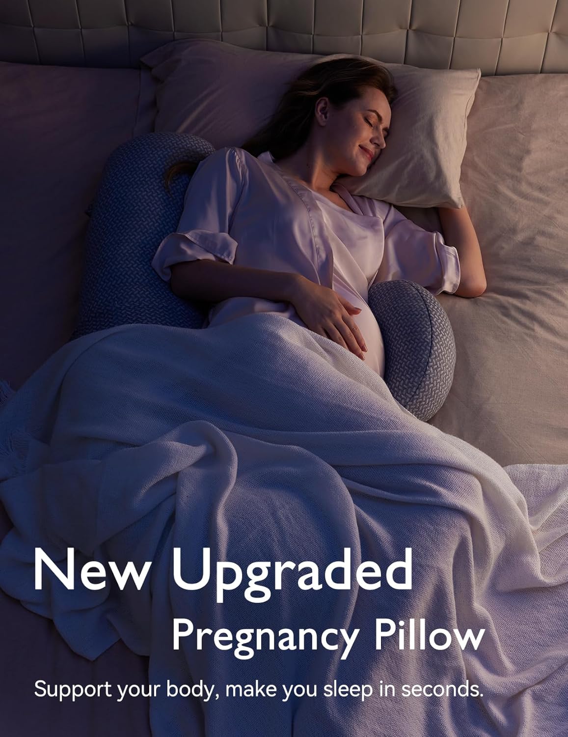 Momcozy Pregnancy Pillow, Original F Shaped Maternity Pillow for Pregnant Women with Adjustable Wedge Pillow, Full Body Support Pregnancy Pillows for Side Sleeping with Air Layer Cover, Grey
