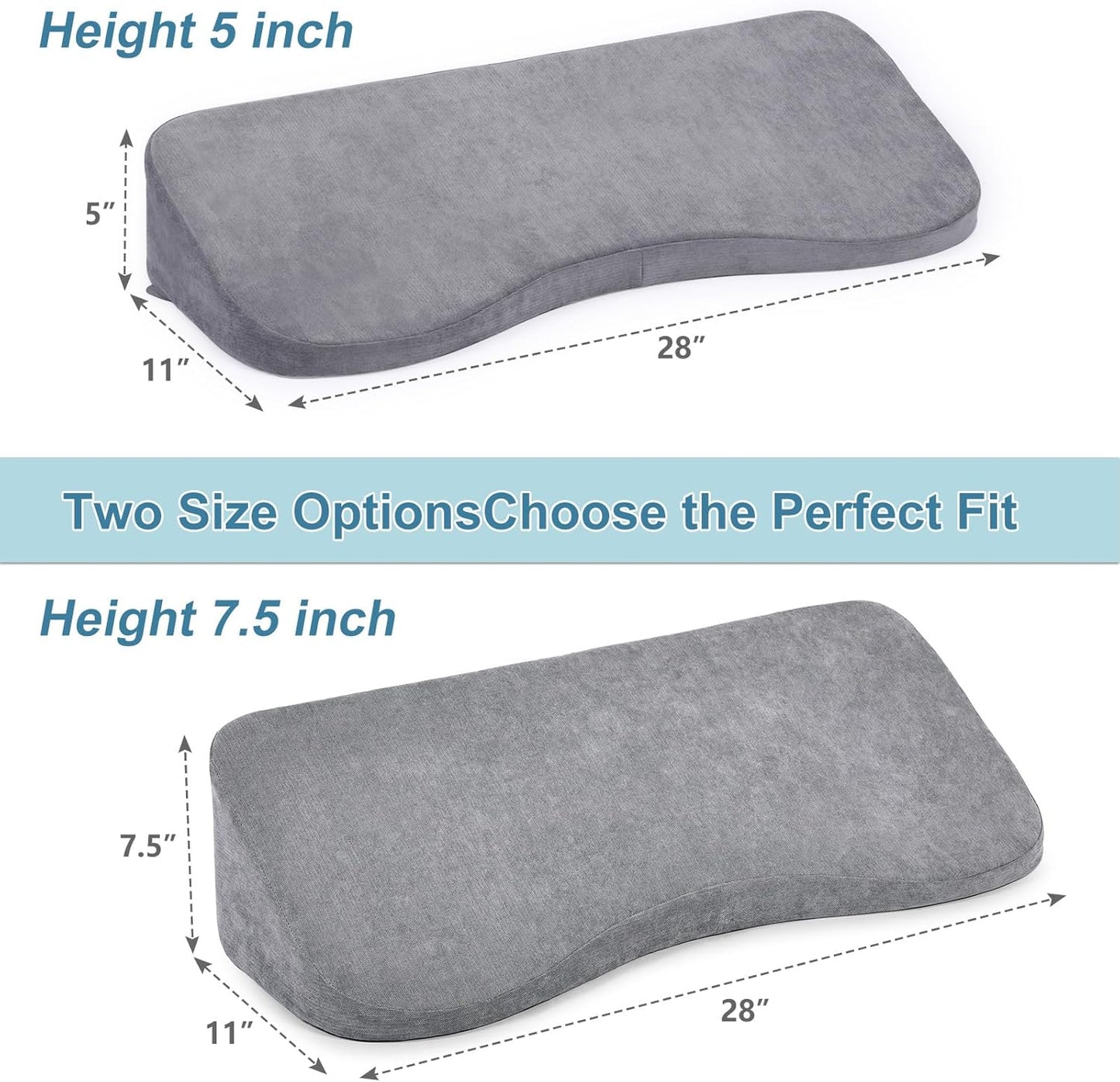 TANYOO Long Wedges for Bed Positioning Pillow for After Surgery Curved Shaped Medical Wedge Pillows for Seniors to Prevent Bed Sore and Improve Healing Process No-Slip Bottom Height 5 Inch