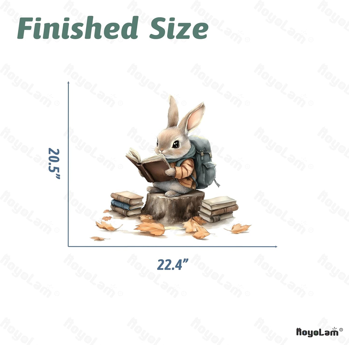Bunny Reading Wall Decals Removable Animal Vinyl Stickers for Nursery Classroom Library and Kids Playroom Rabbit Decor Peel and Stick Wall Art