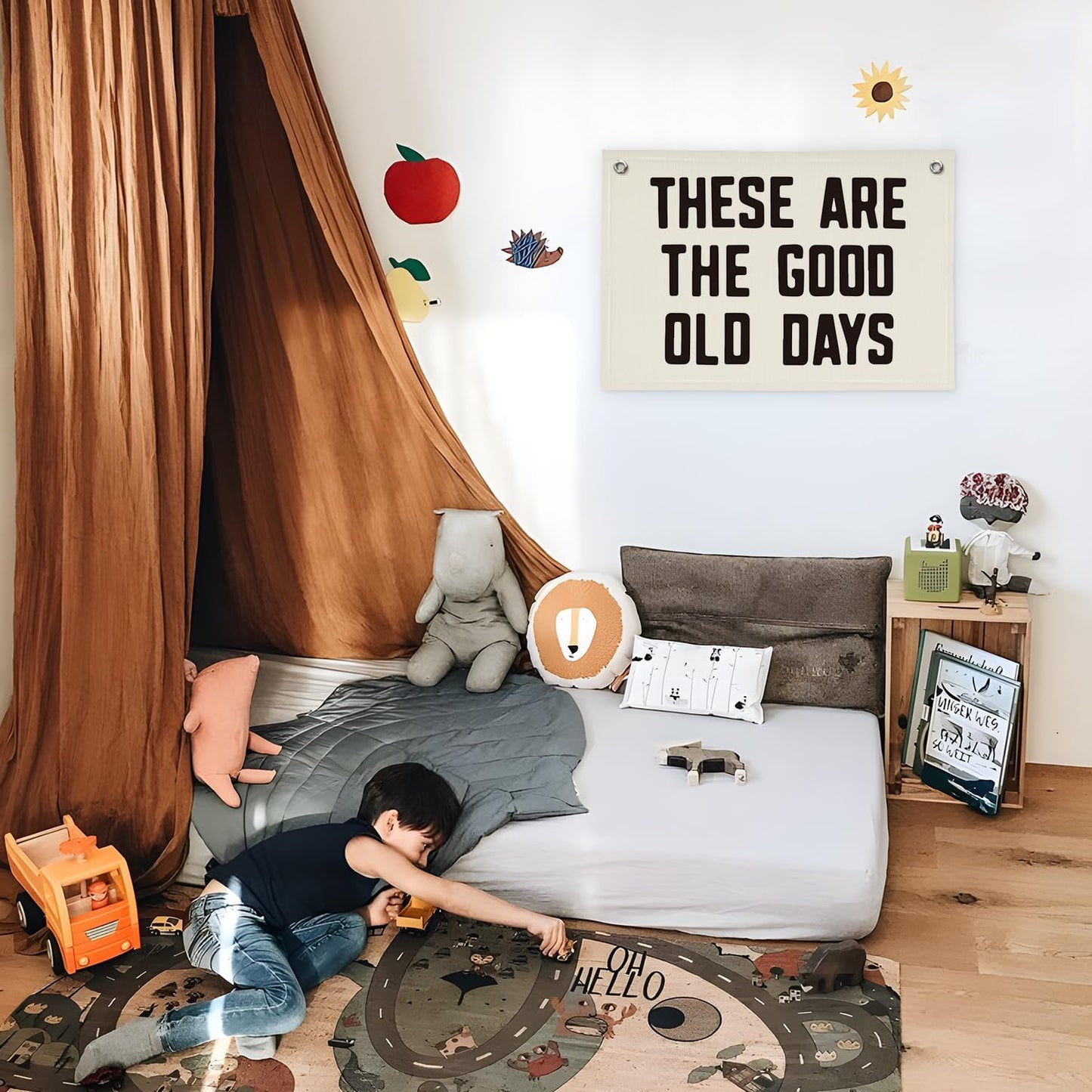 Kid Room Decor These Are The Good Old Days Canvas Banner,Banners for Room,Nursery Decor Inspirational Wall Decor Motivational Posters for Dorm Wall Decor Living Room Banner 30x20 Inch