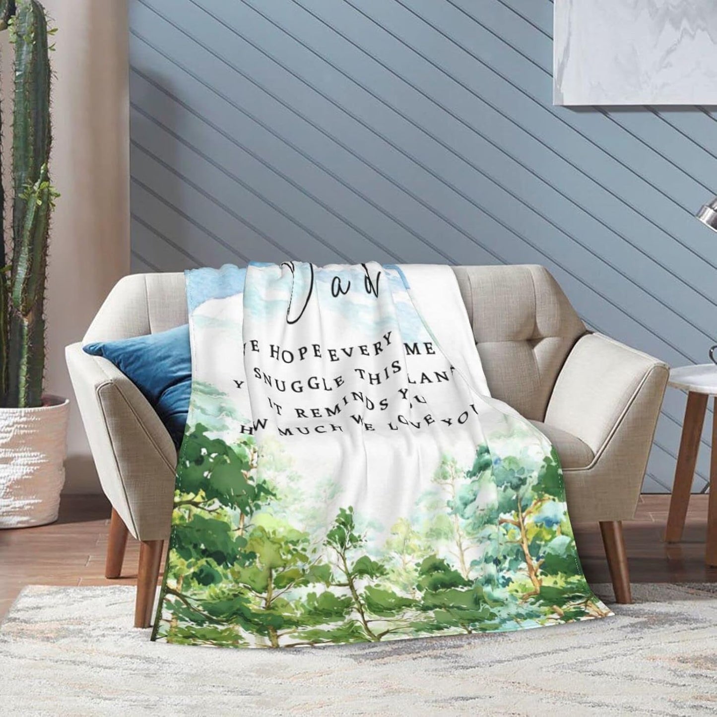 Dad Gifts Fathers Birthday Gift, Dad Blanket from Daughter Son, Birthday Gift for Dads, Soft Flannel Throw Blankets for Sofa Couch Bed 60" x 50"