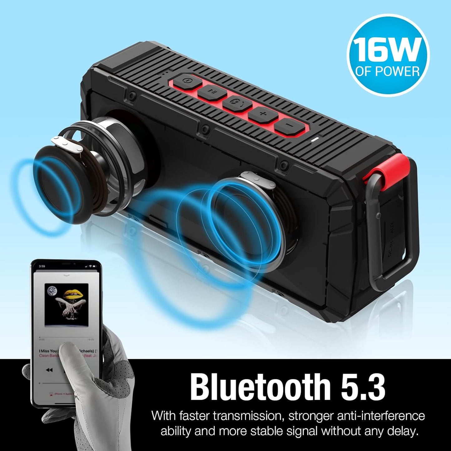 Pro Portable Magnetic Bluetooth Golf Speaker Wireless Waterproof IPX6/Shockproof 3rd Generation Magnetic Golf Speakers for Golf Cart 24Hour Battery Golf Accessories Golf Gifts(TWS & SD Card function)
