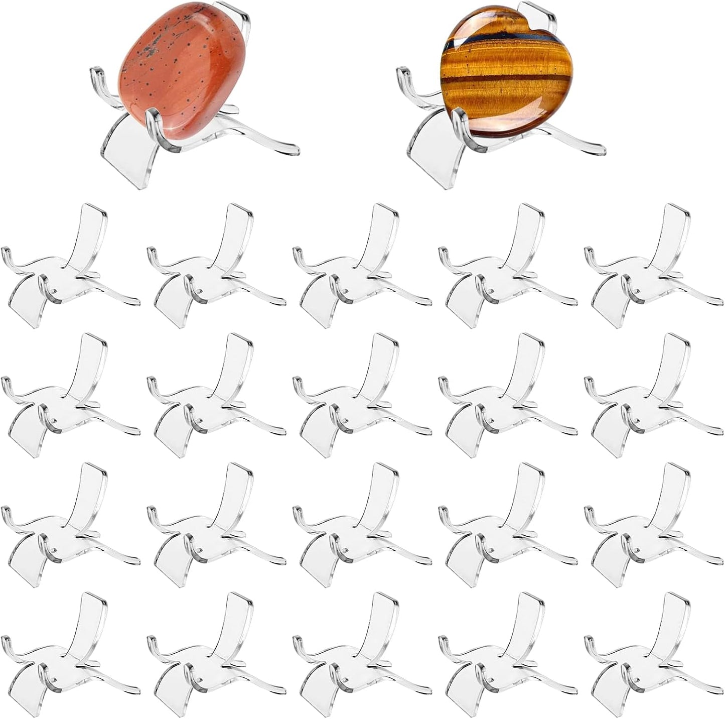 DARENYI 20Pcs Rock Display Stand Holder Clear Acrylic Display Stands Easels Pedestals for Crystal Geodes Mineral Agate Fossil Coral Gemstone Collectibles