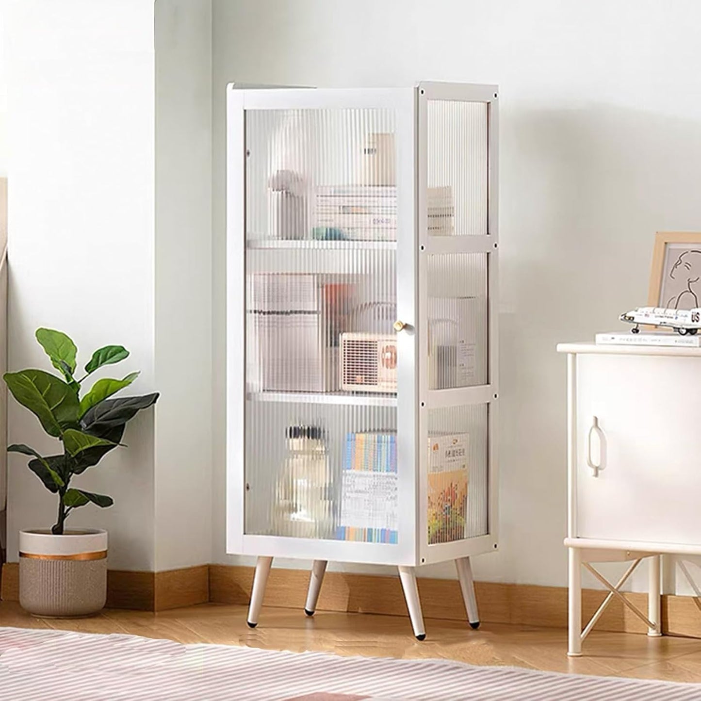 Bookcase with doors book shelf display cabinet modern bookshelf tall bookcase,black bookcase unique bookshelf rustic bookshelf open shelf bookcase,bedroom bookshelf,vertical bookshelf(White,A42x33x107