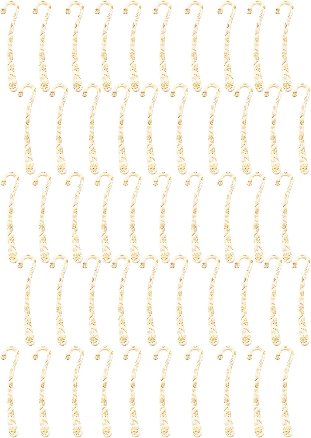 50Pcs Vintage Engraved Hook Bookmarks Metal Hook Bookmarks Reading Accessories for Book Lover Reader Teacher Student