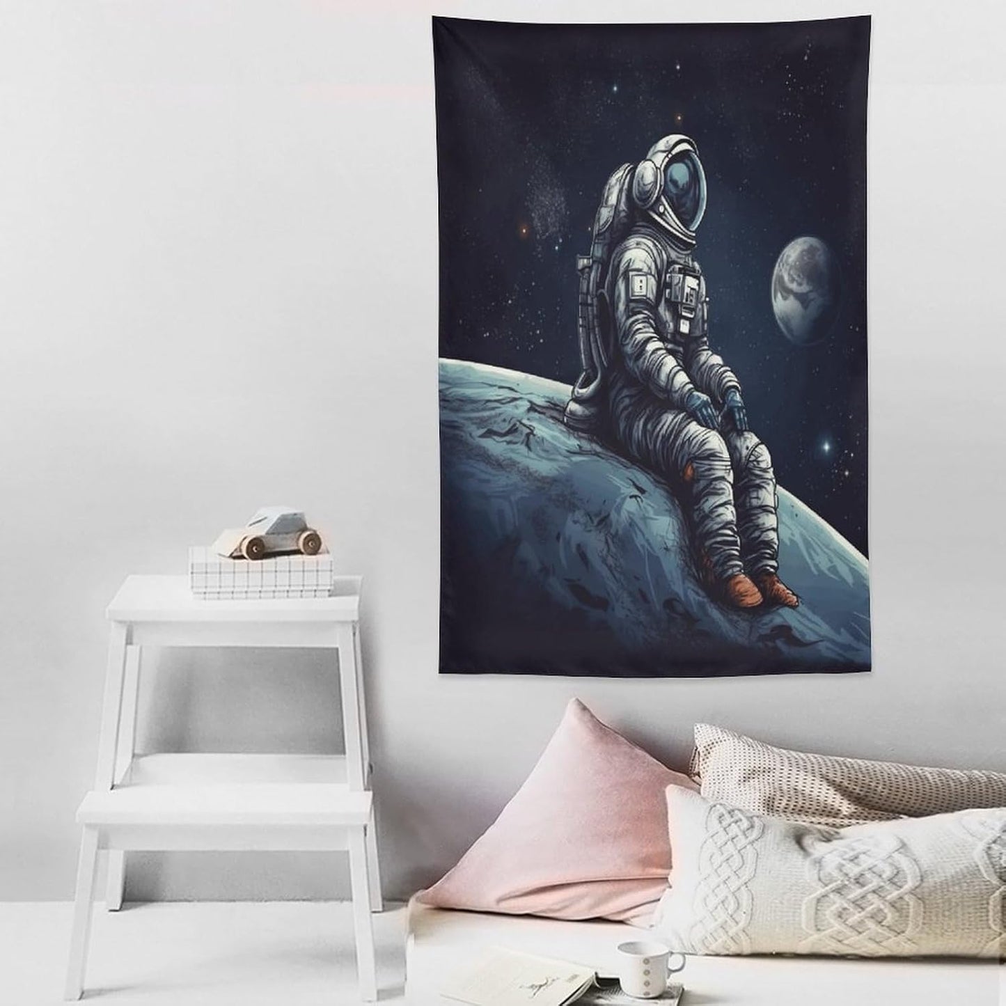FodPand Astronaut Space Tapestry Anti-fading Wall Tapestry with Installation Kit Backdrop Banner Multipurpose Aesthetic Tapestries Boho Wall Art Hanging Decorative Blanket 40"x60"
