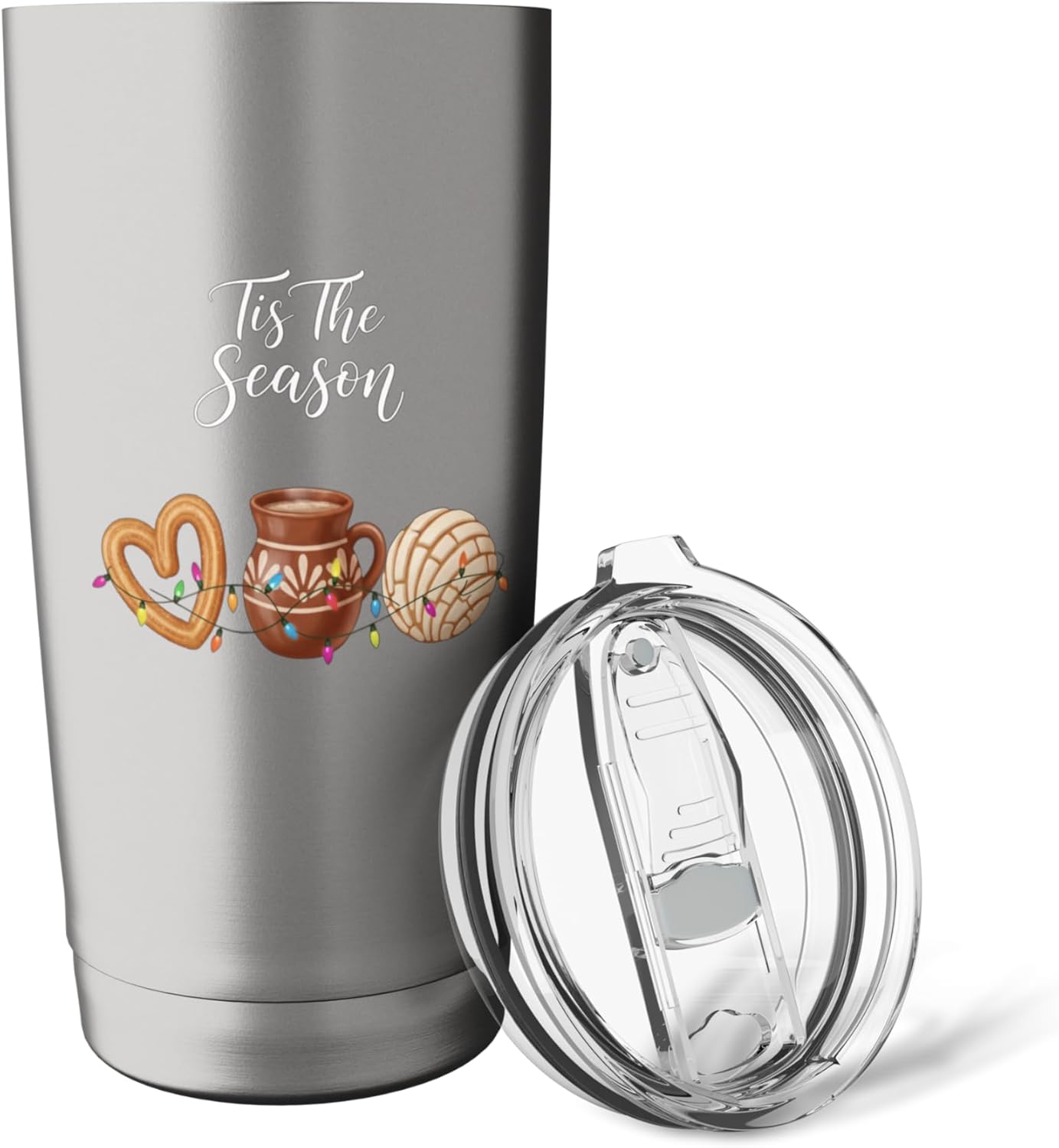 Tis The Season Latino Christmas Kids Pan Dulce Hot Cocoa Stainless Steel Insulated Tumbler