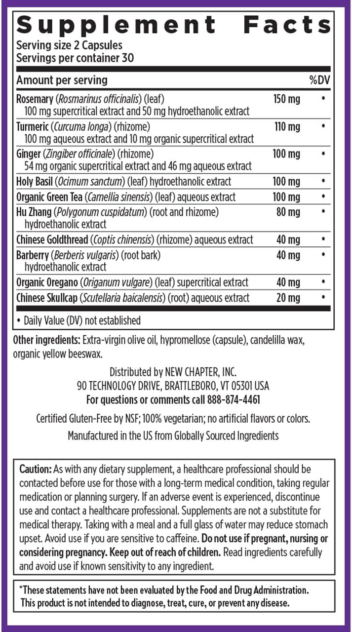 New Chapter Zyflamend™ Joint Supplement & Herbal Pain Relief – 10-in-1 Superfood Blend with Turmeric, Ginger & Green Tea - for Healthy Inflammation Response, Mobility & Flexibility, 60 Capsules