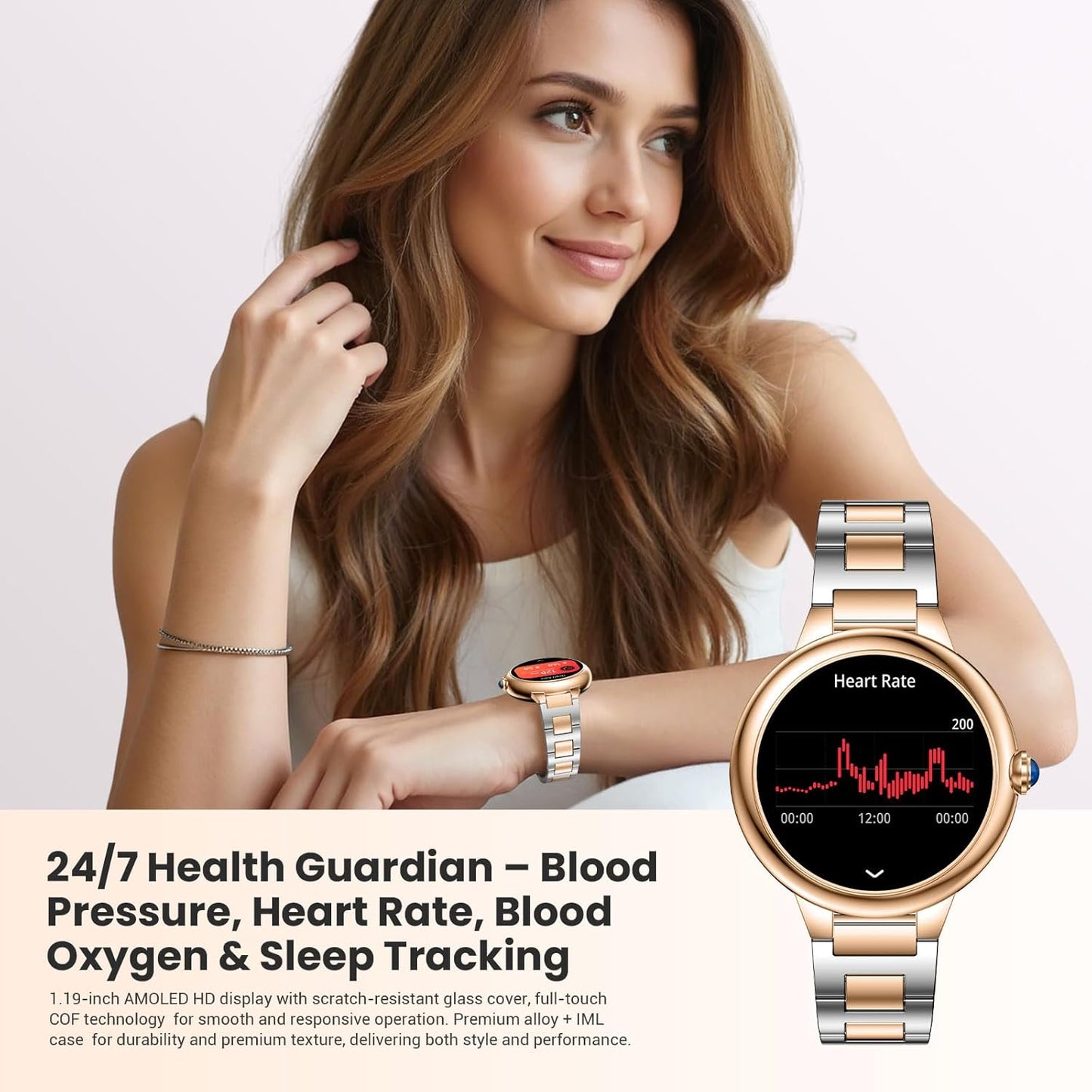 SOUYIE 2026 Luxury Smart Watch for Women, 1.19" AMOLED Display, DA GPT Smartwatch, Heart Rate, Sleep Monitor, 107 Sports Modes Fitness Tracker, Compatible with iOS & Android
