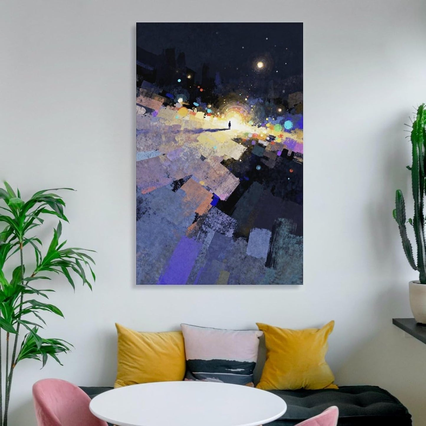 The World of Loneliness - 2 Oil Painting Print, Loneliness Wall Art, Moody Aesthetic Painting, Suitable for Reading Nook, Living Room, Bedroom Unframe-style 16x24inch(40x60cm)