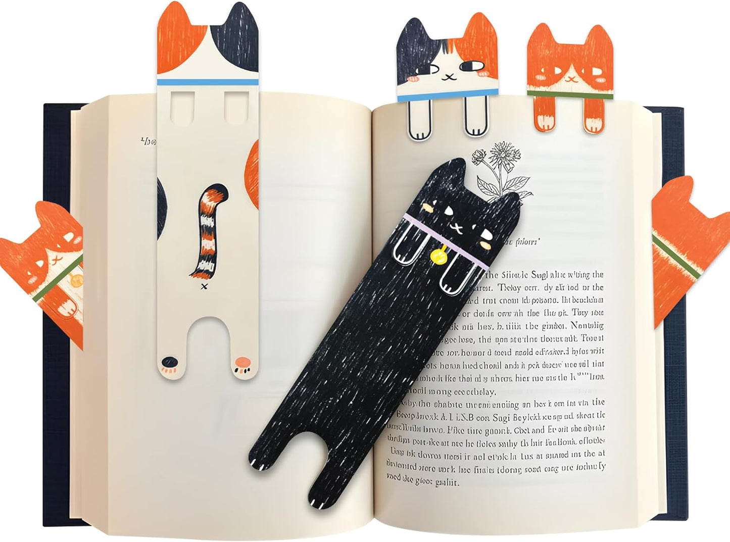 3pcs Cute Cat Bookmarks – Paper Animal Bookmarks for Reading, Fun Page Markers for Books, Journals & Planners