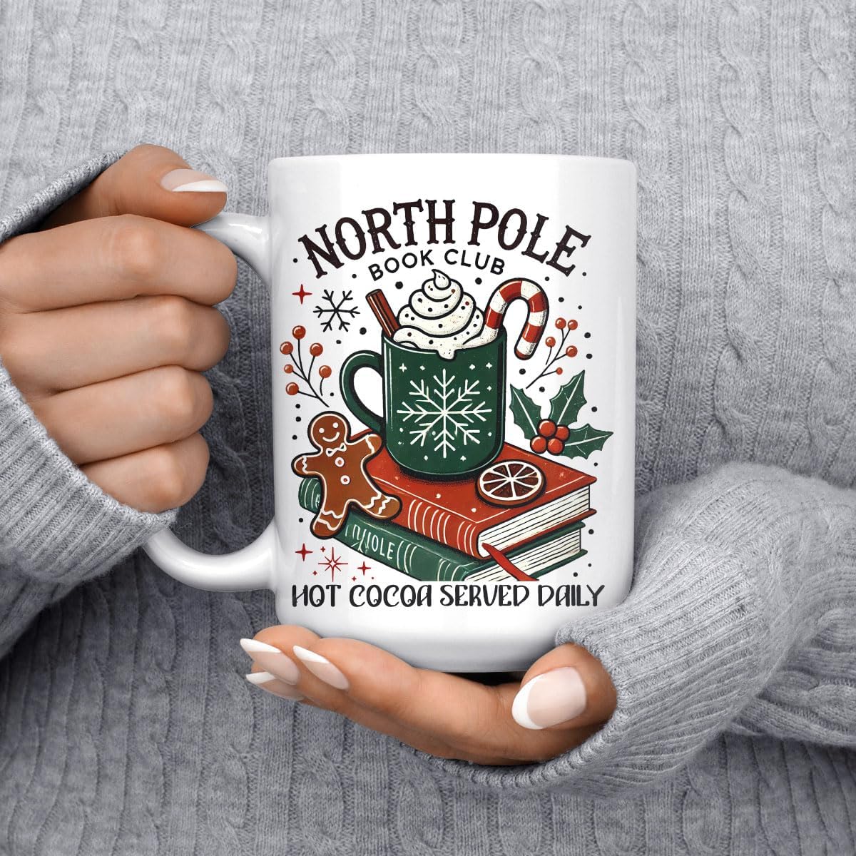 Bookclub Lover Ceramic Mug 11oz Cozy Personalized Reading Gift for Merry Christmas Bookish